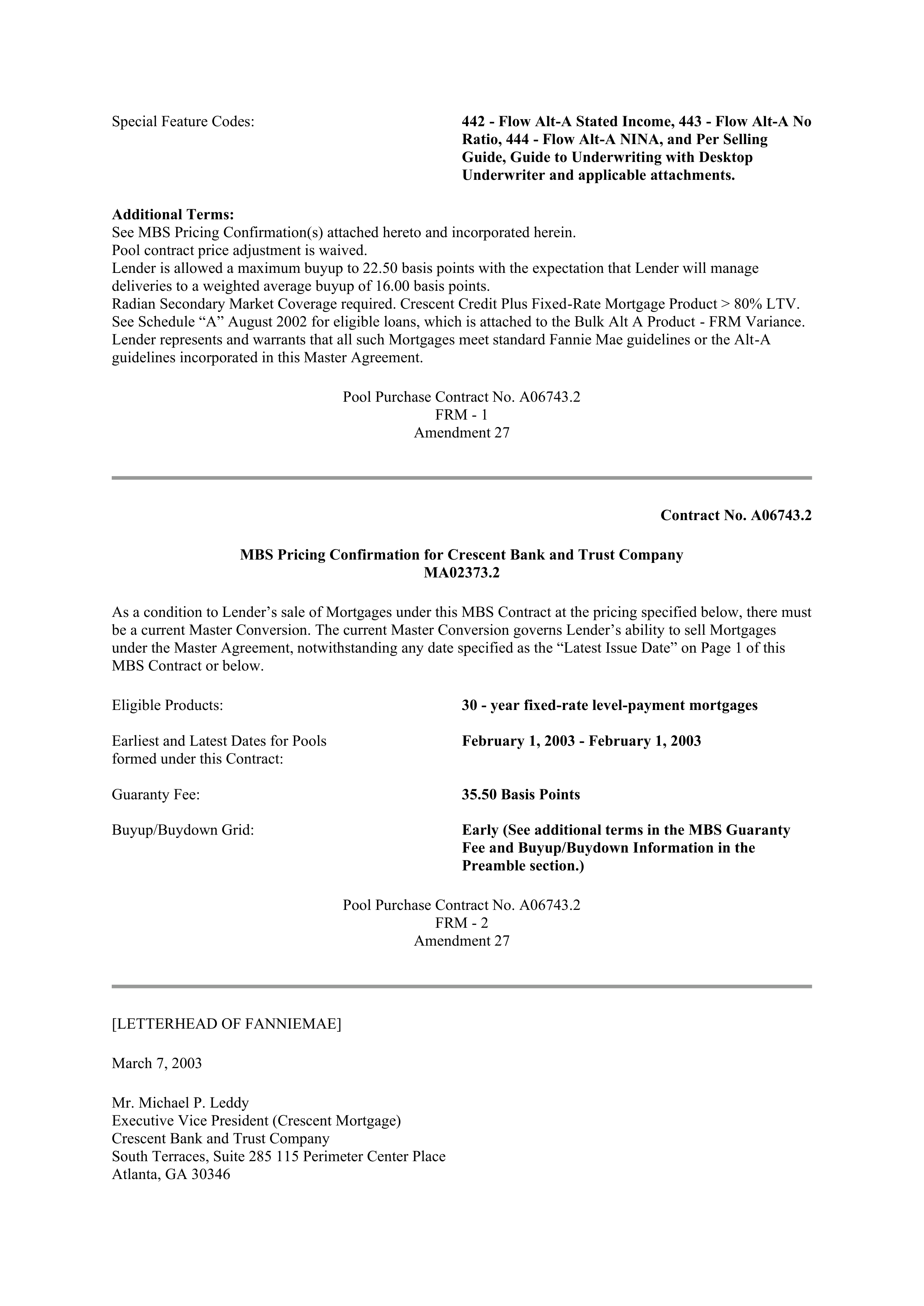 Fannie Mae Master Agreement — page 134
