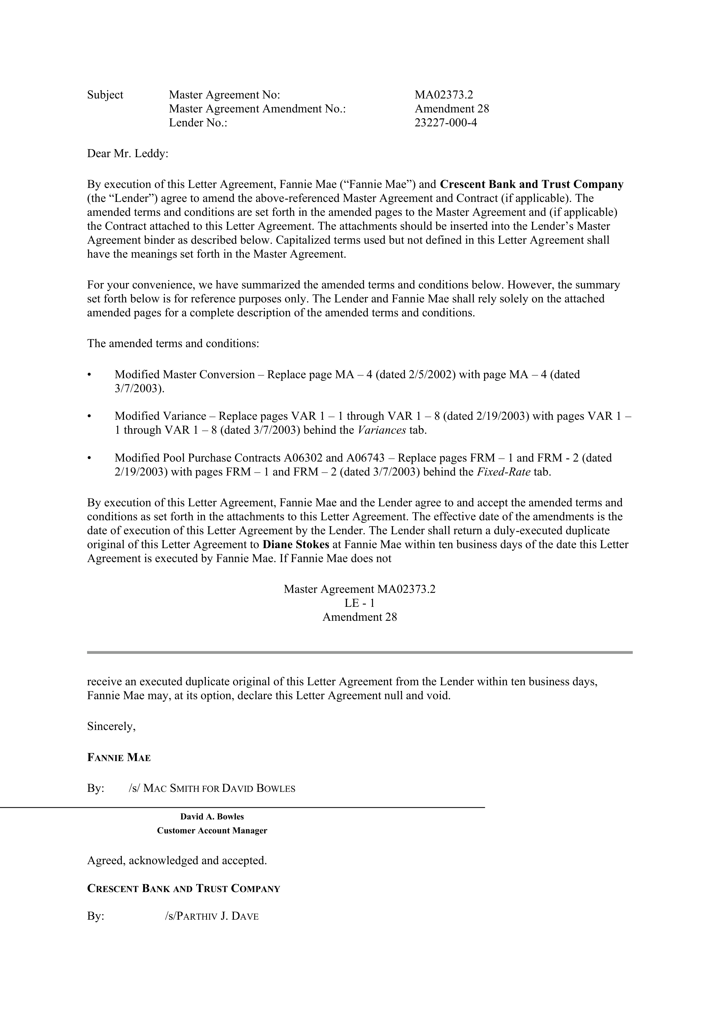 Fannie Mae Master Agreement — page 135