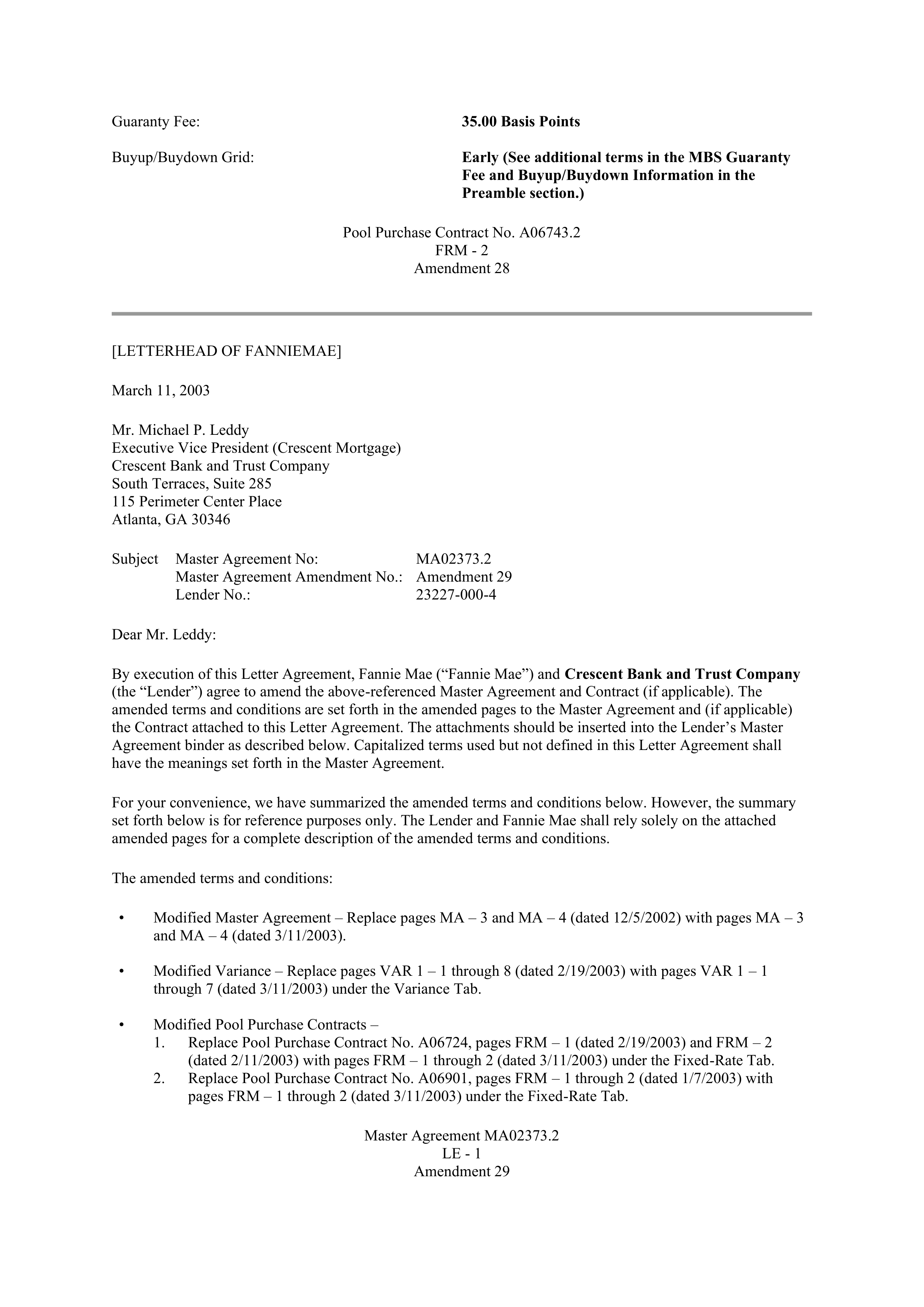 Fannie Mae Master Agreement — page 145