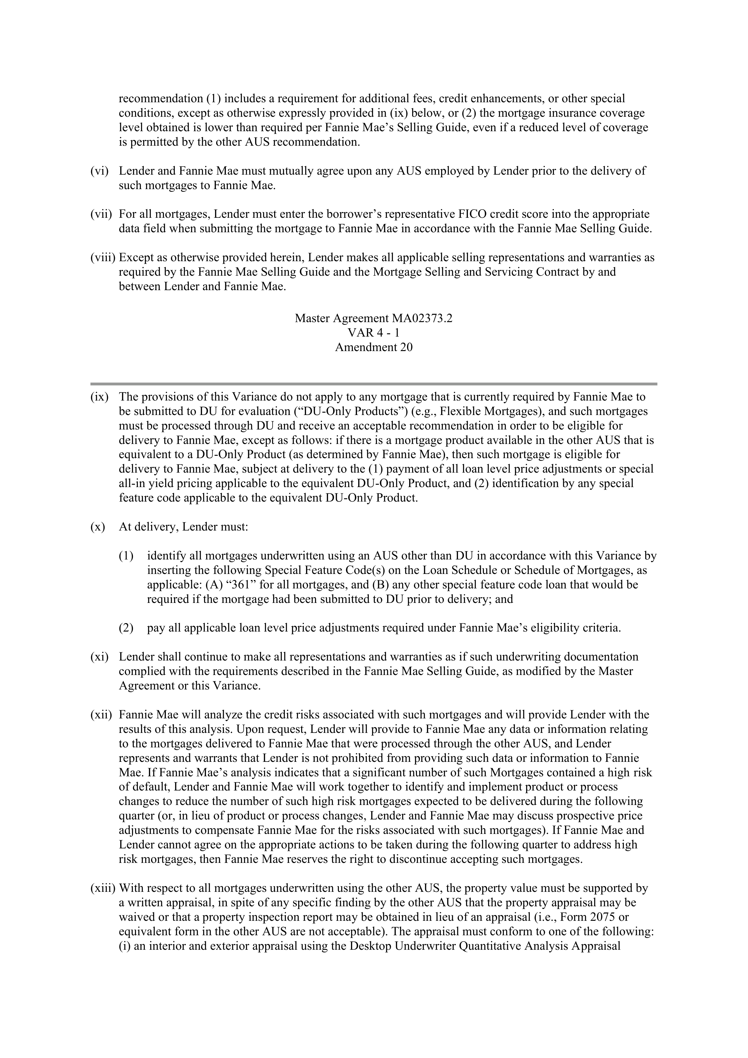 Fannie Mae Master Agreement — page 15