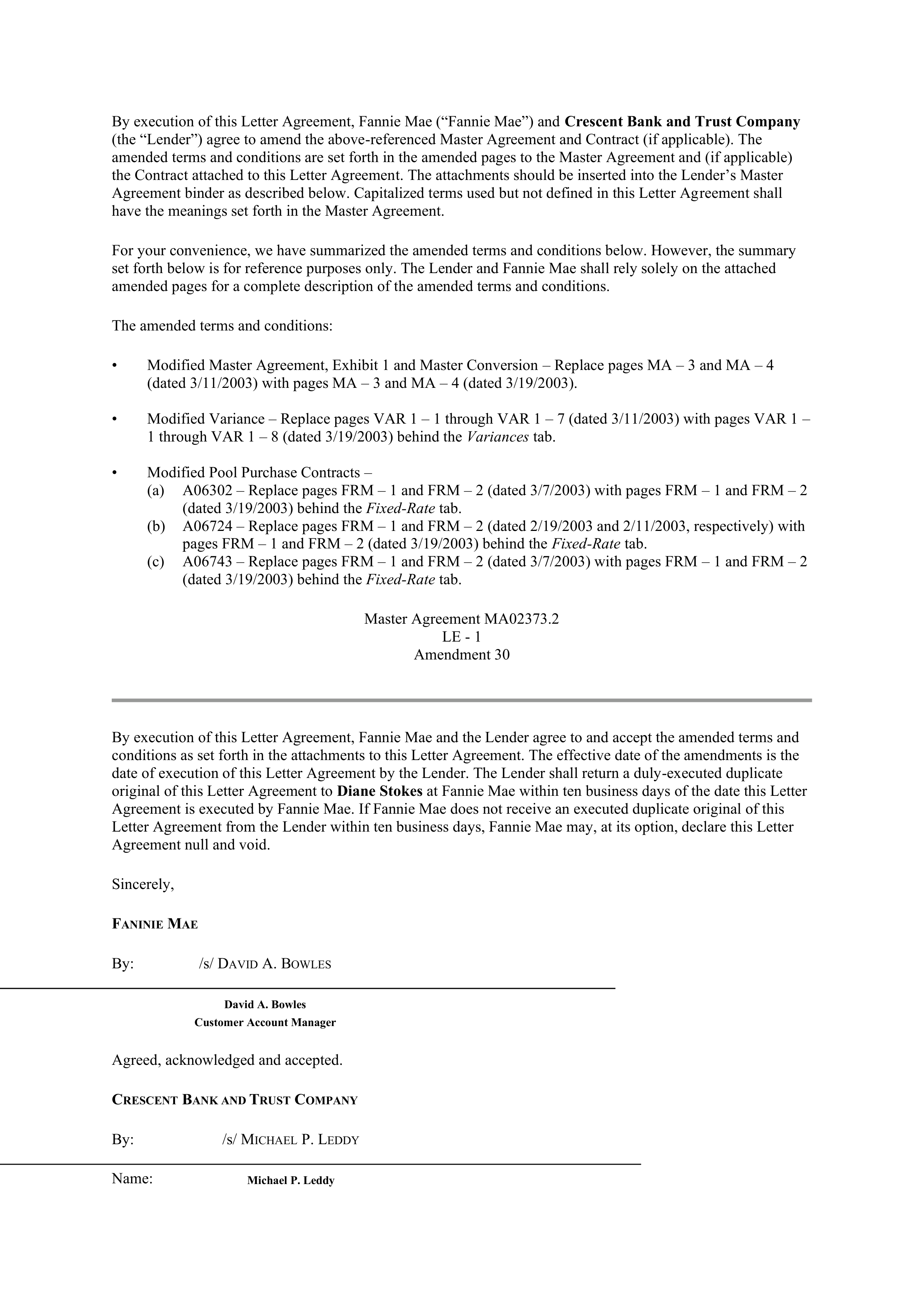 Fannie Mae Master Agreement — page 156