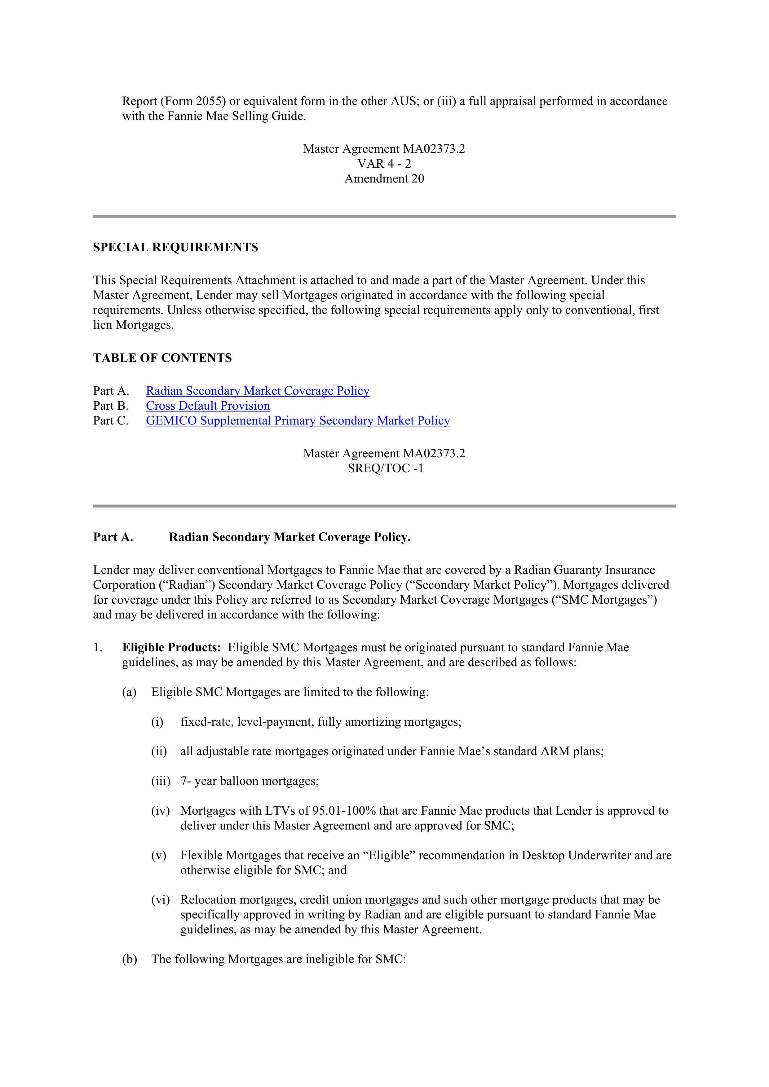 Fannie Mae Master Agreement — page 16
