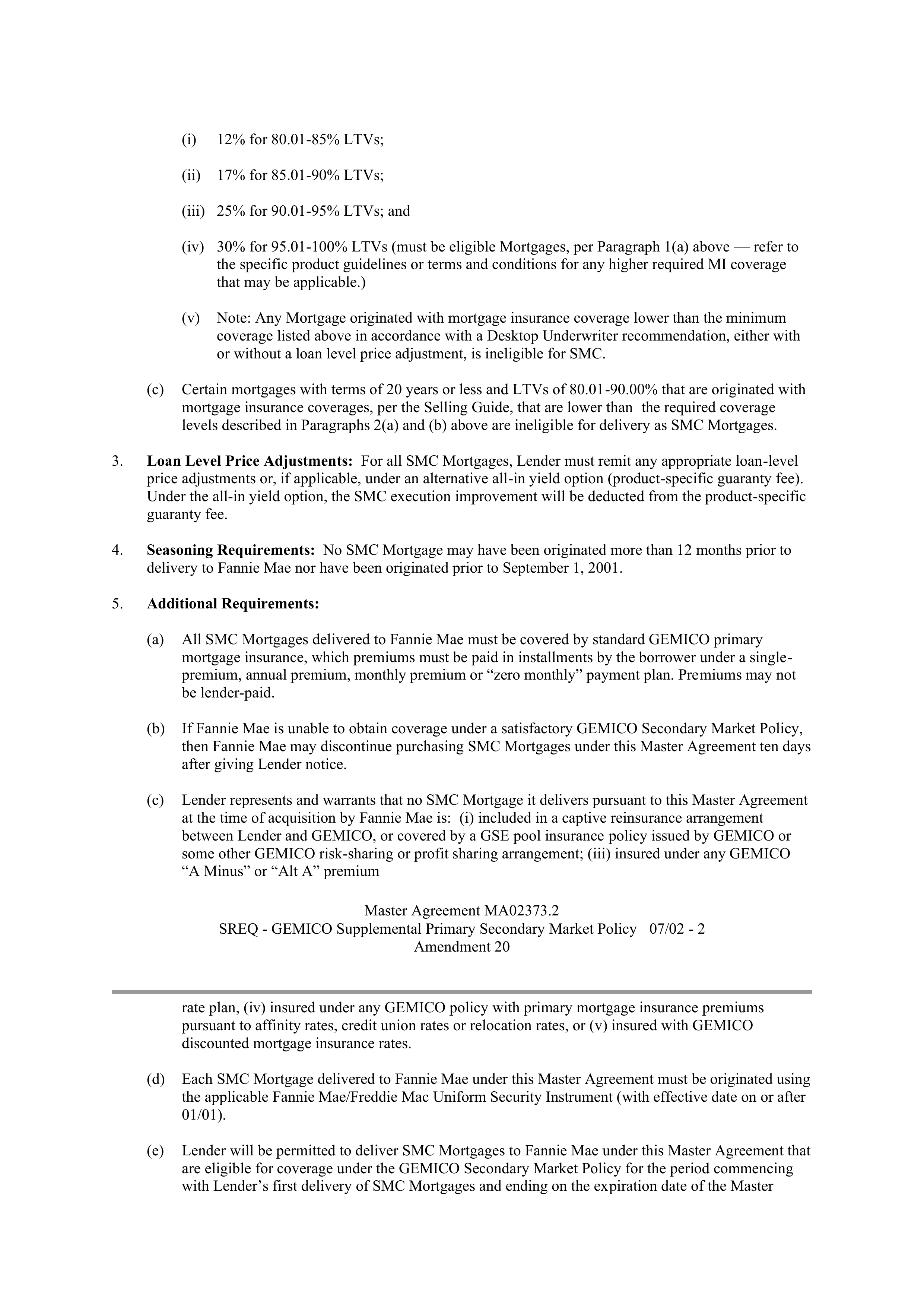 Fannie Mae Master Agreement — page 21