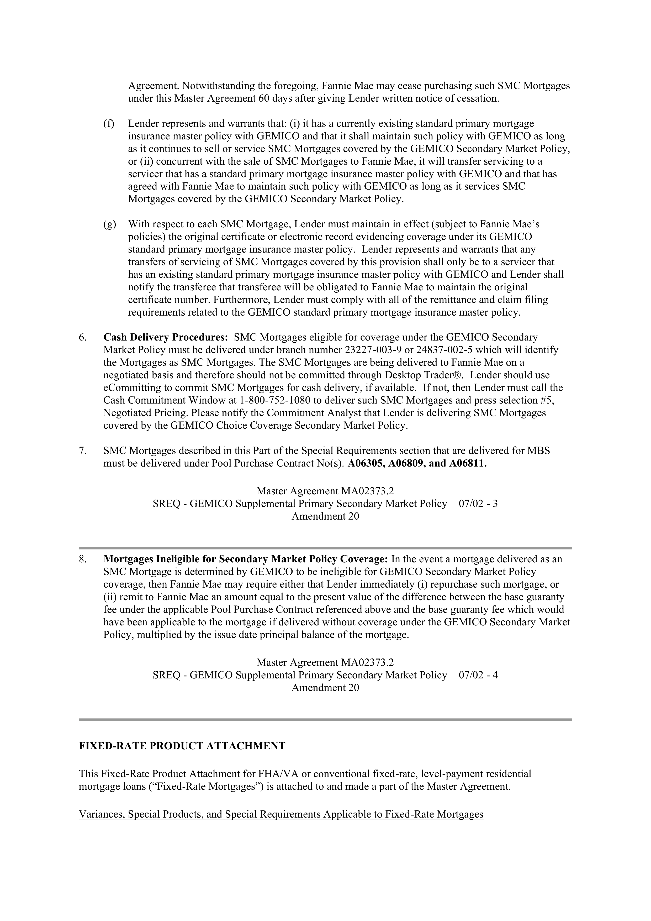 Fannie Mae Master Agreement — page 22