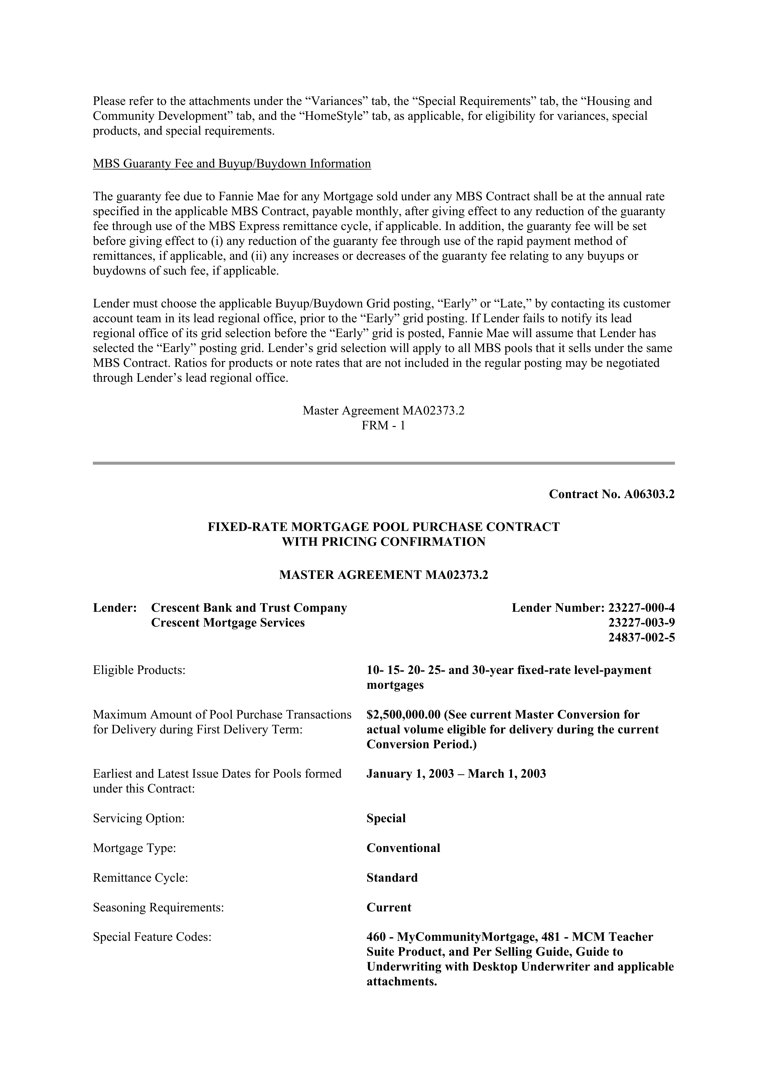 Fannie Mae Master Agreement — page 23
