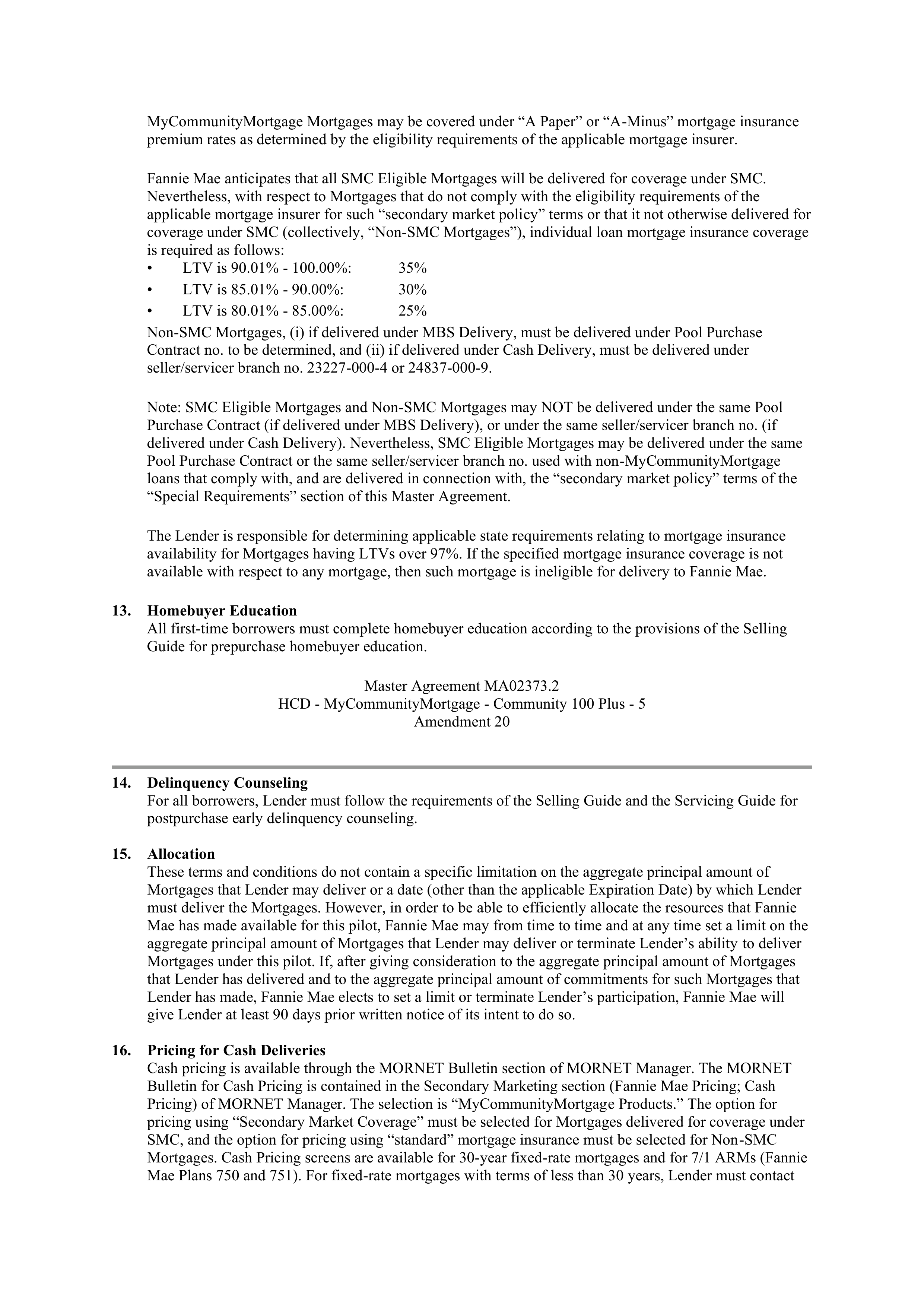 Fannie Mae Master Agreement — page 43