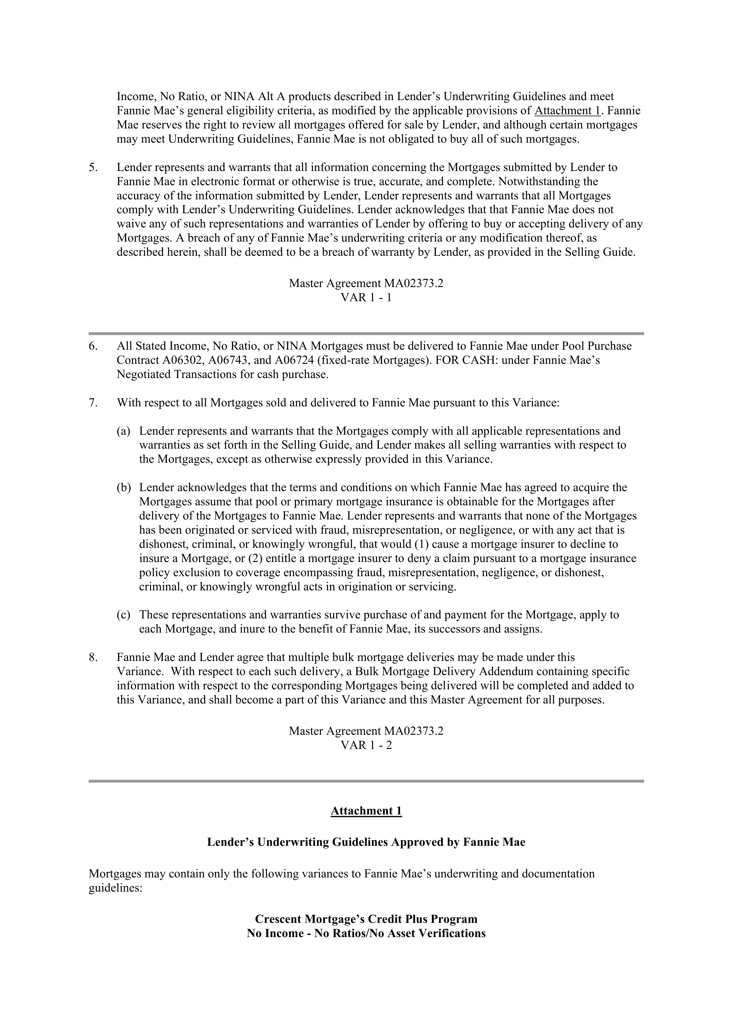 Fannie Mae Master Agreement — page 5