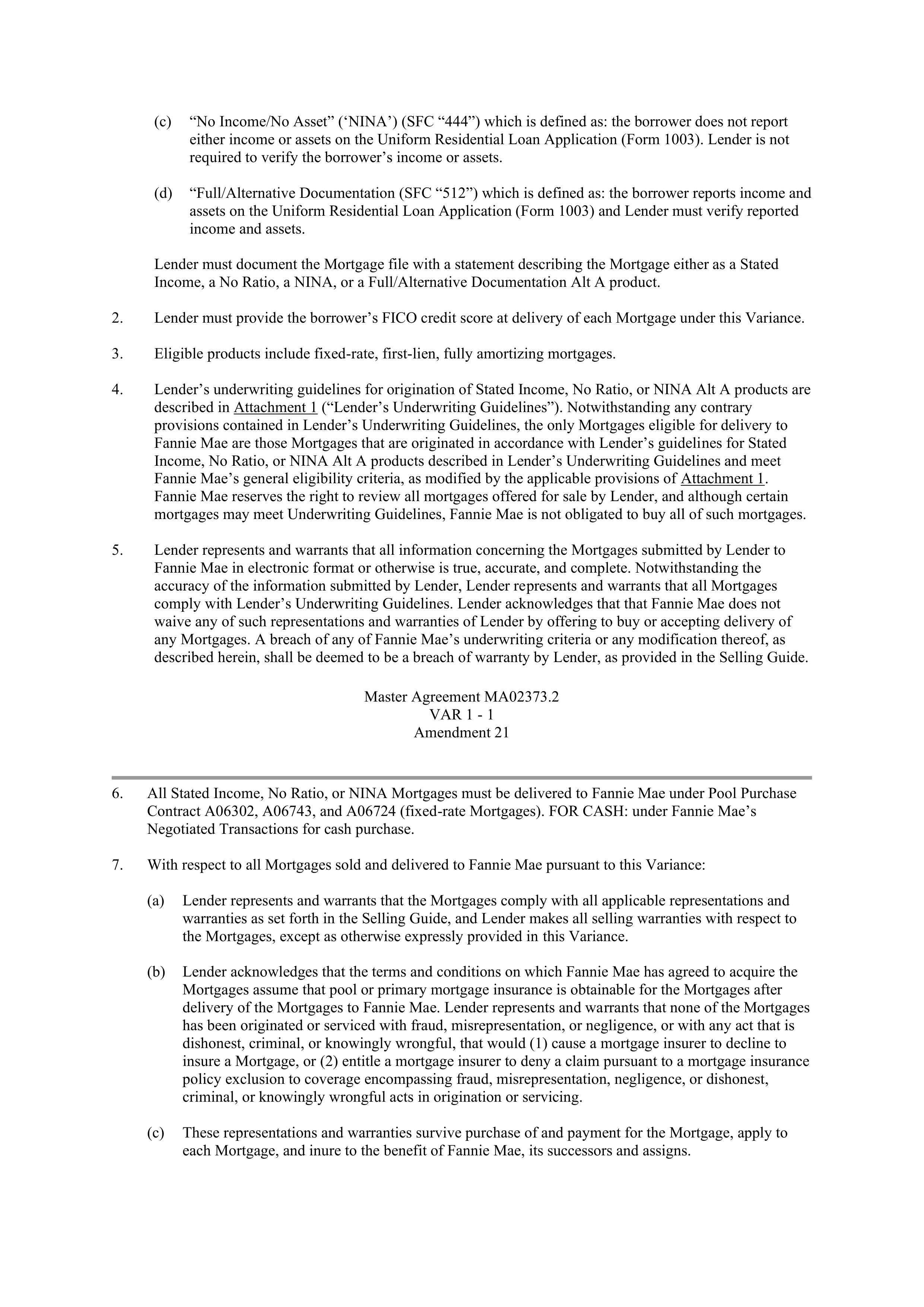 Fannie Mae Master Agreement — page 54