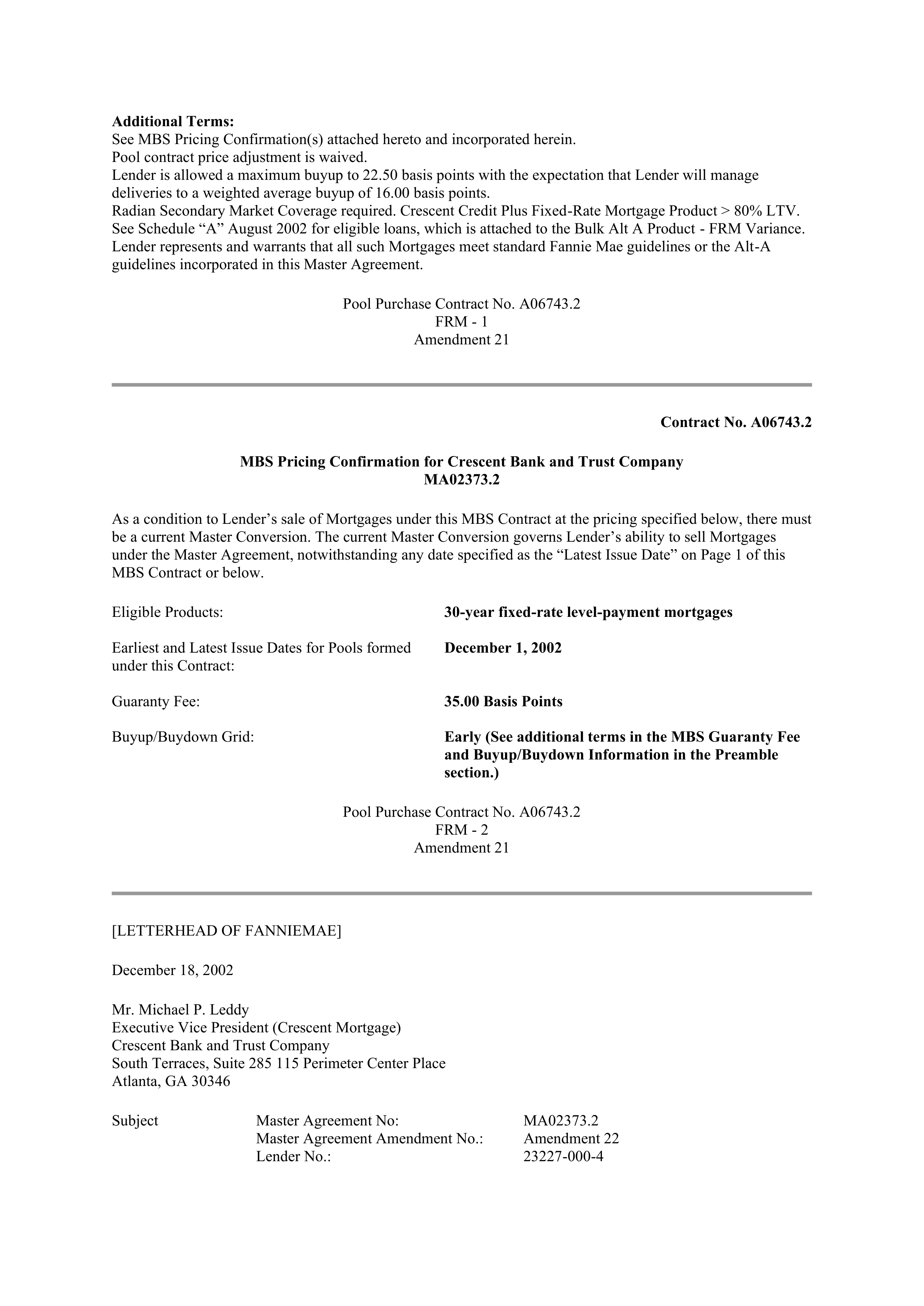 Fannie Mae Master Agreement — page 65