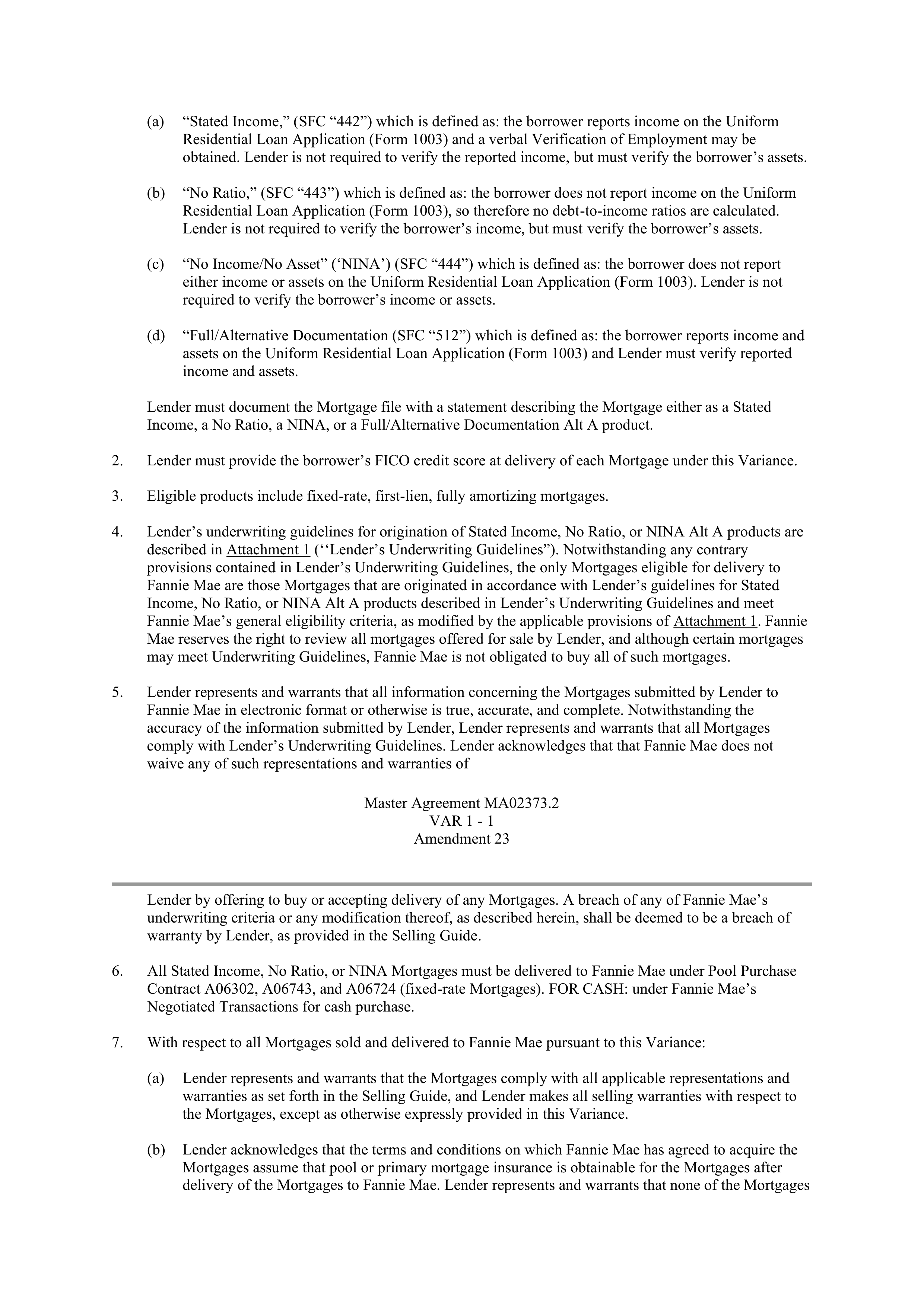 Fannie Mae Master Agreement — page 79