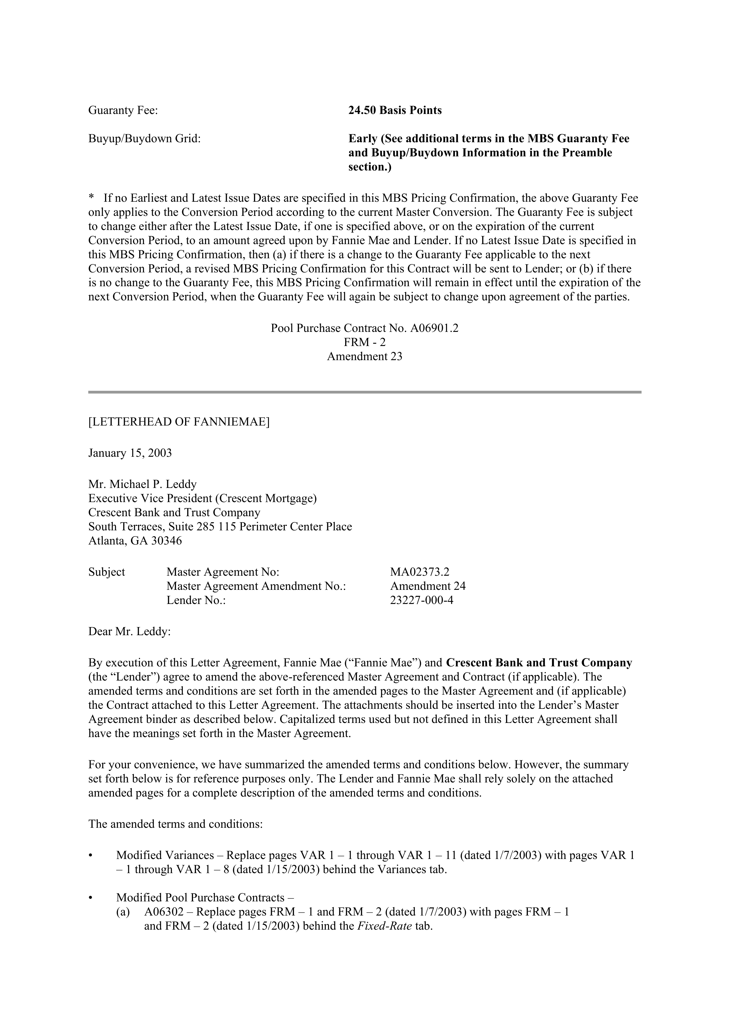 Fannie Mae Master Agreement — page 94
