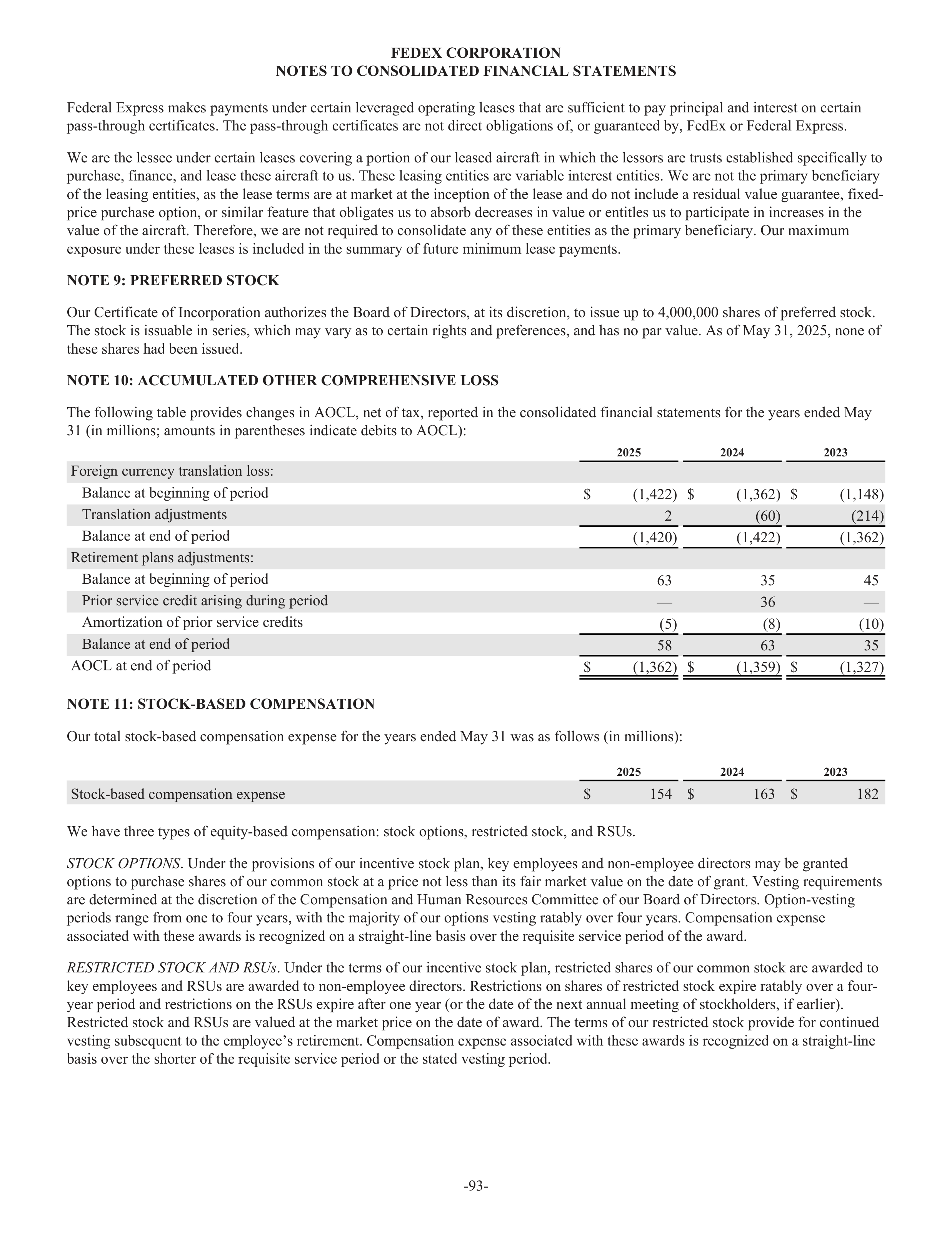 FedEx Annual Report — page 101