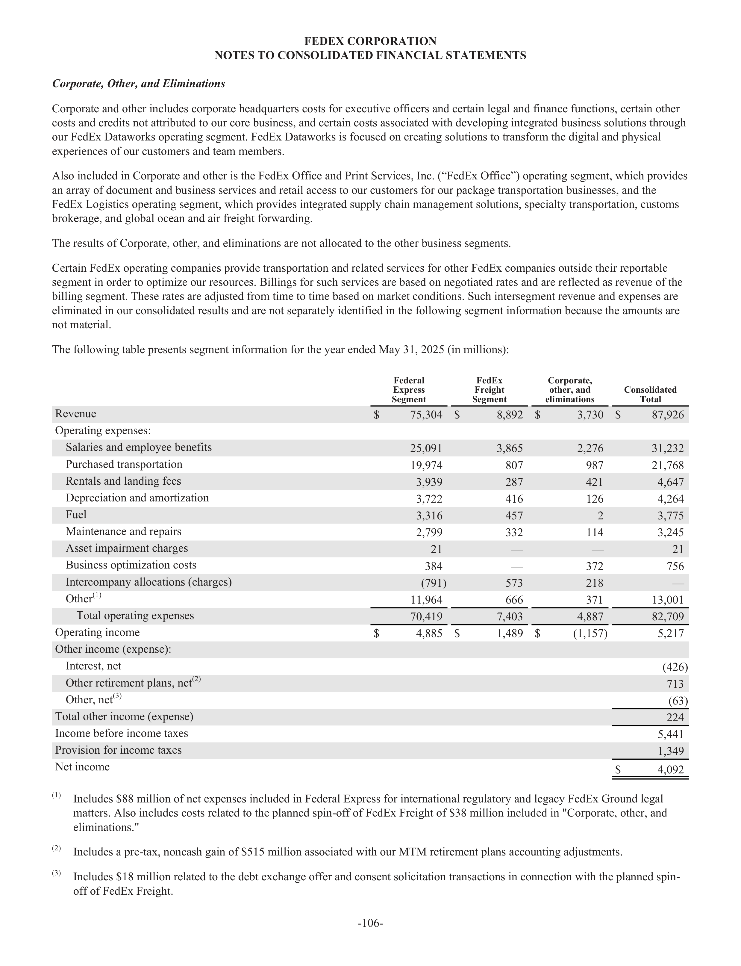 FedEx Annual Report — page 114