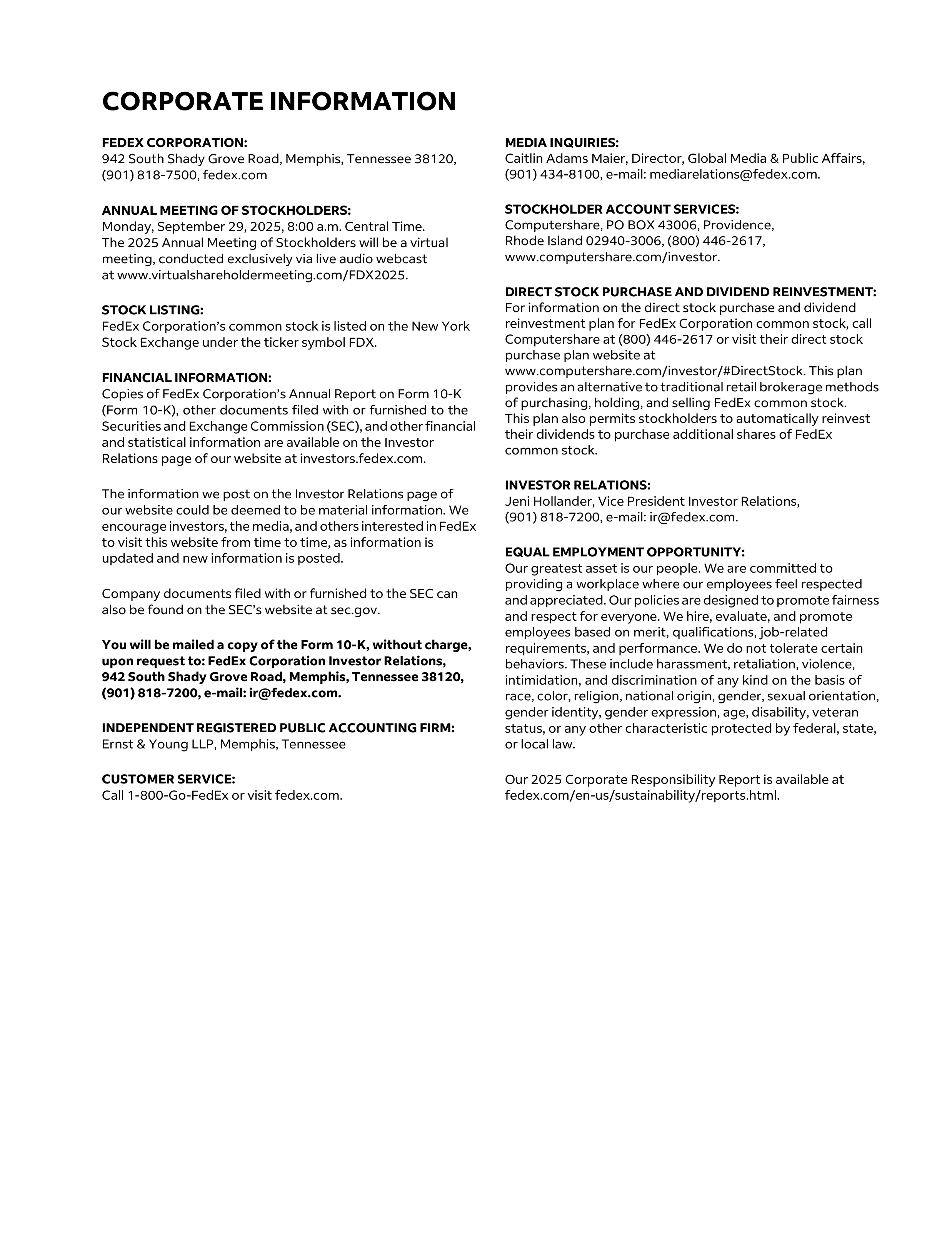 FedEx Annual Report — page 137