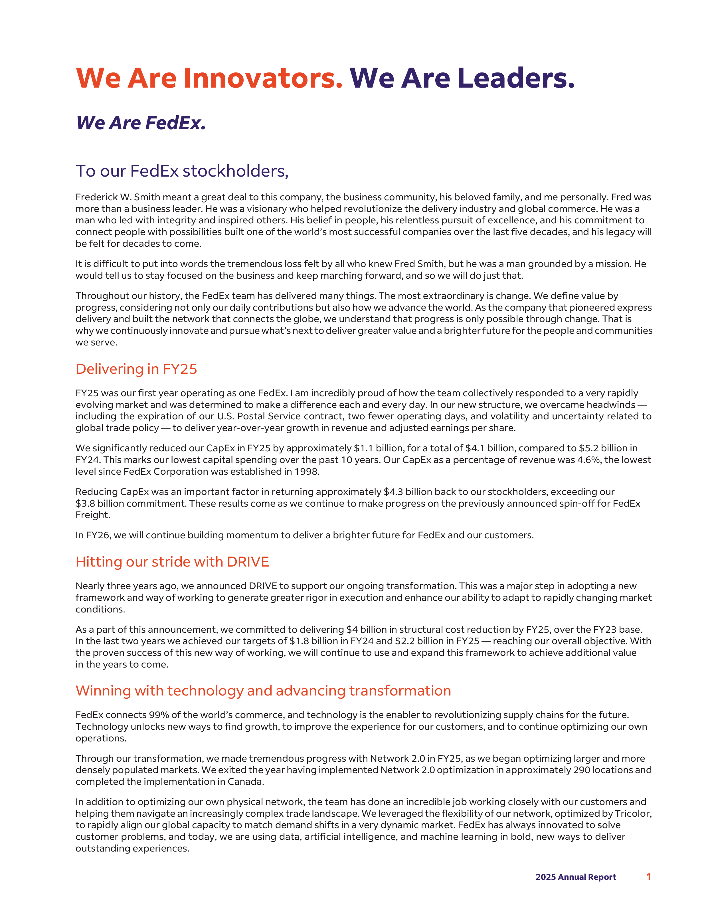FedEx Annual Report — page 3