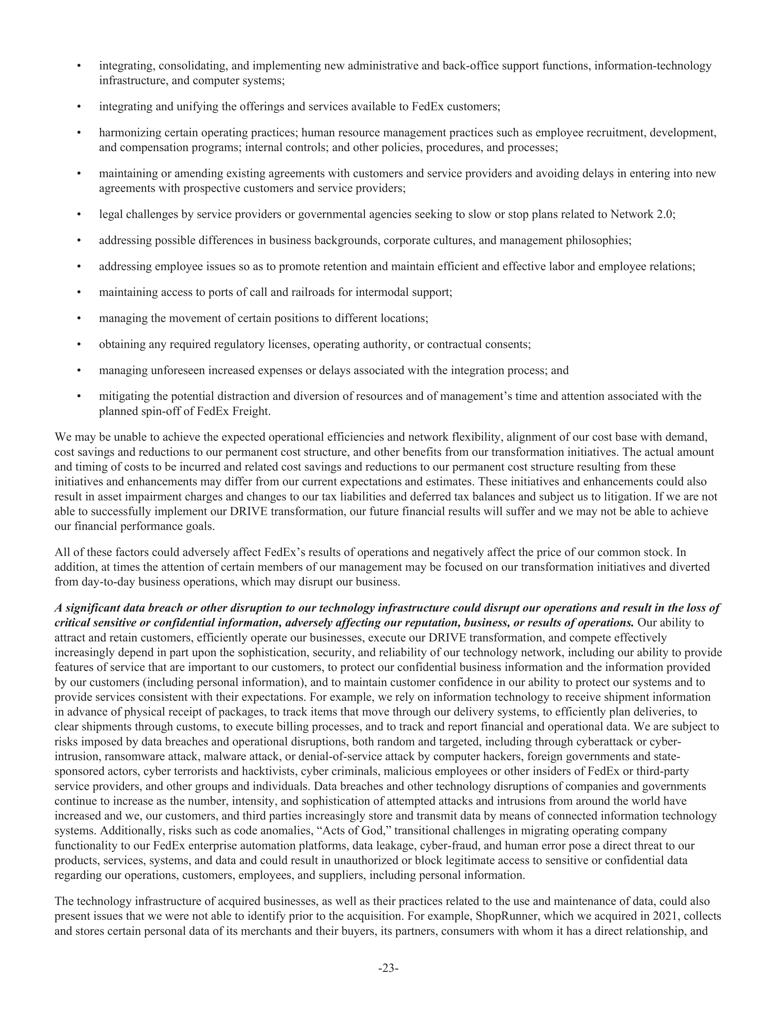 FedEx Annual Report — page 31