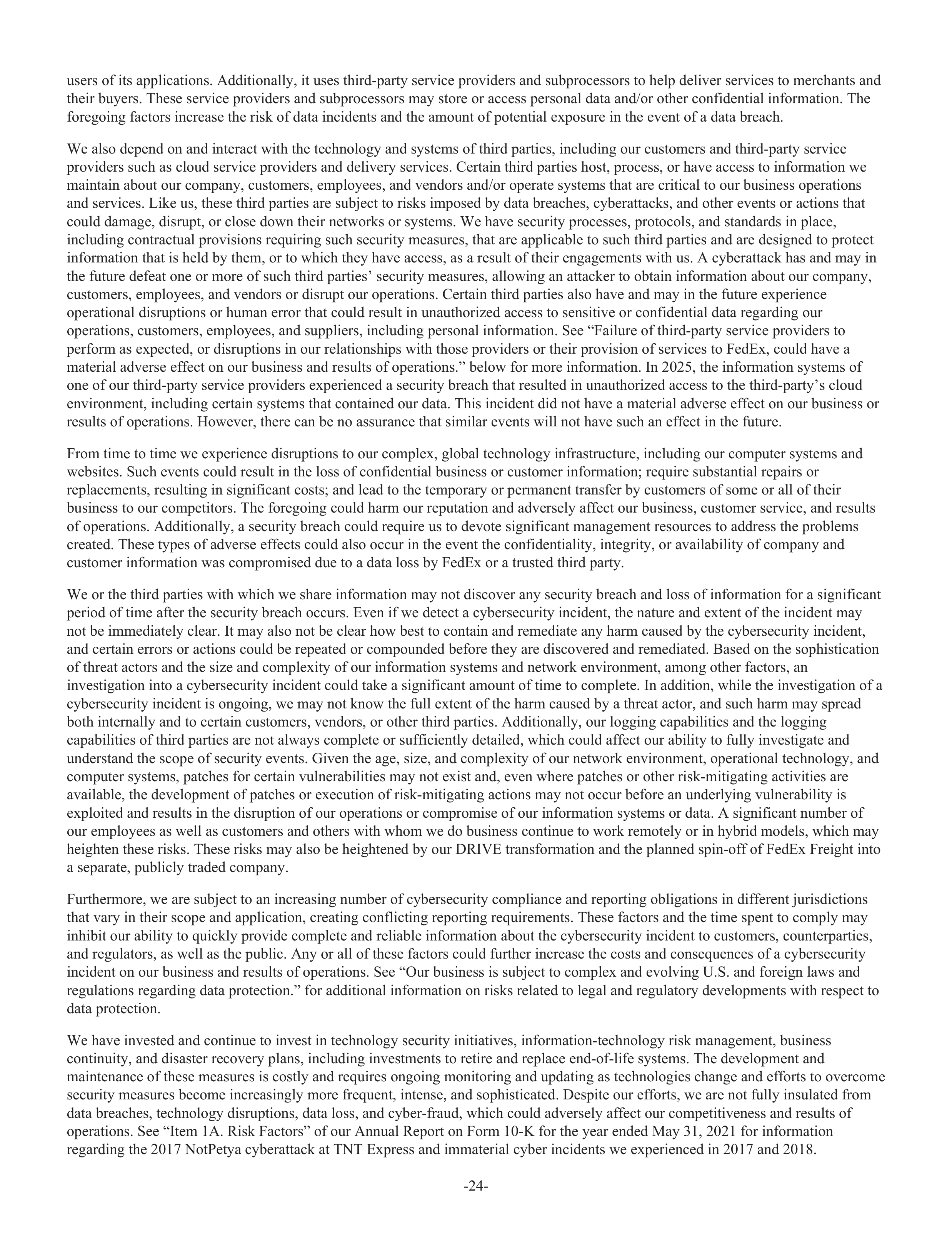 FedEx Annual Report — page 32
