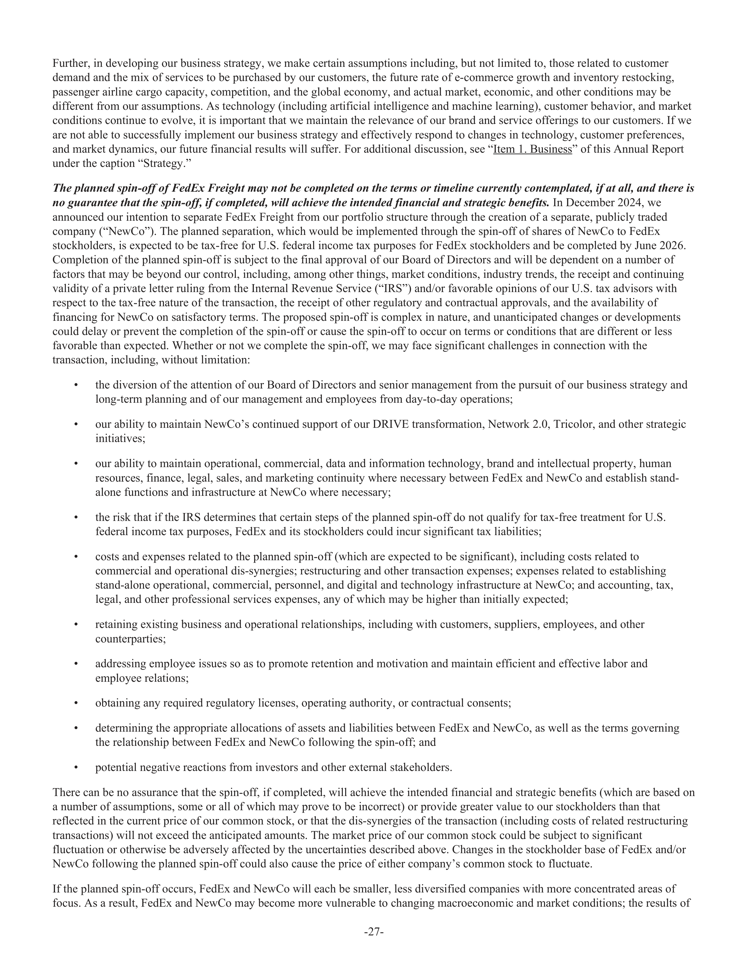 FedEx Annual Report — page 35