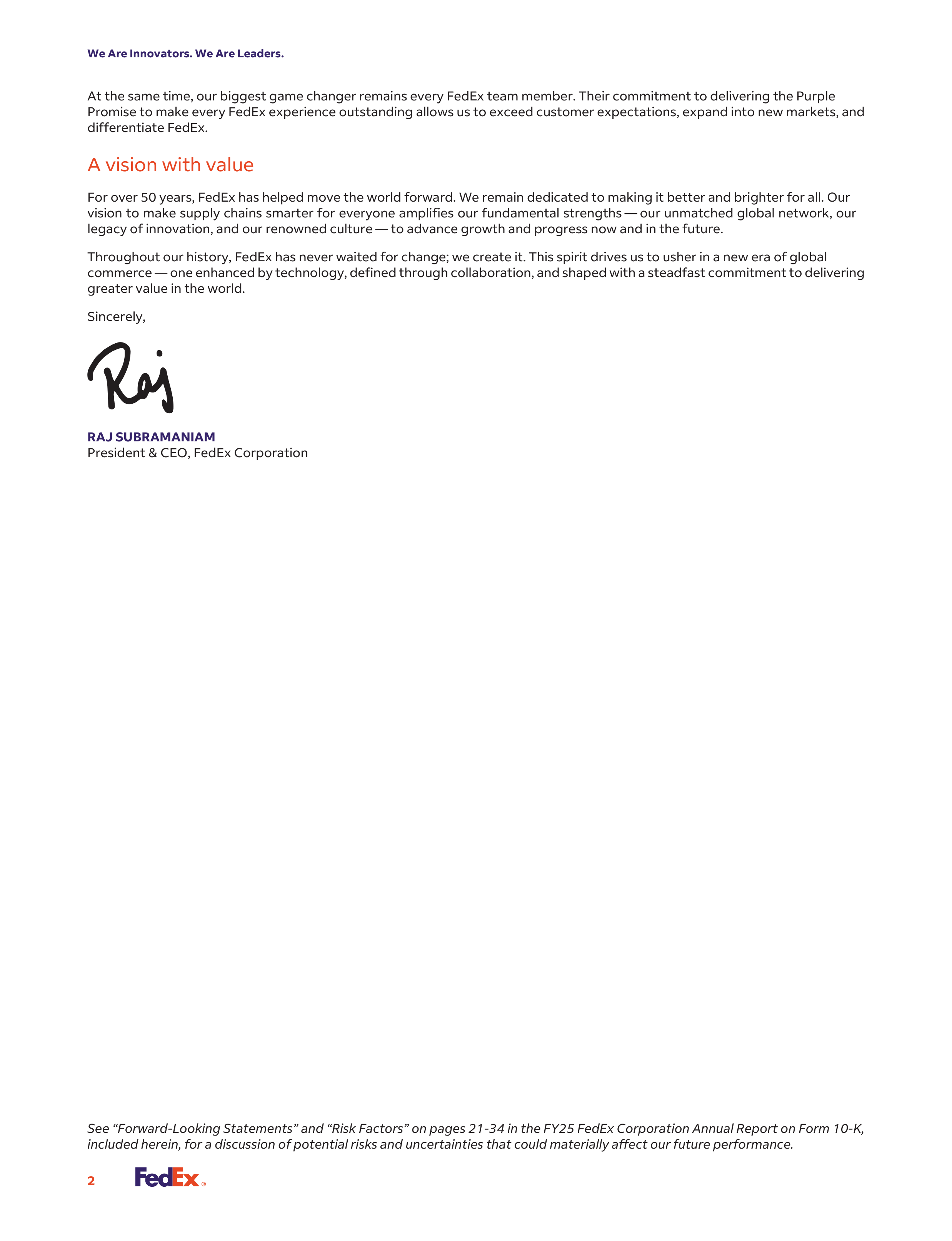 FedEx Annual Report — page 4