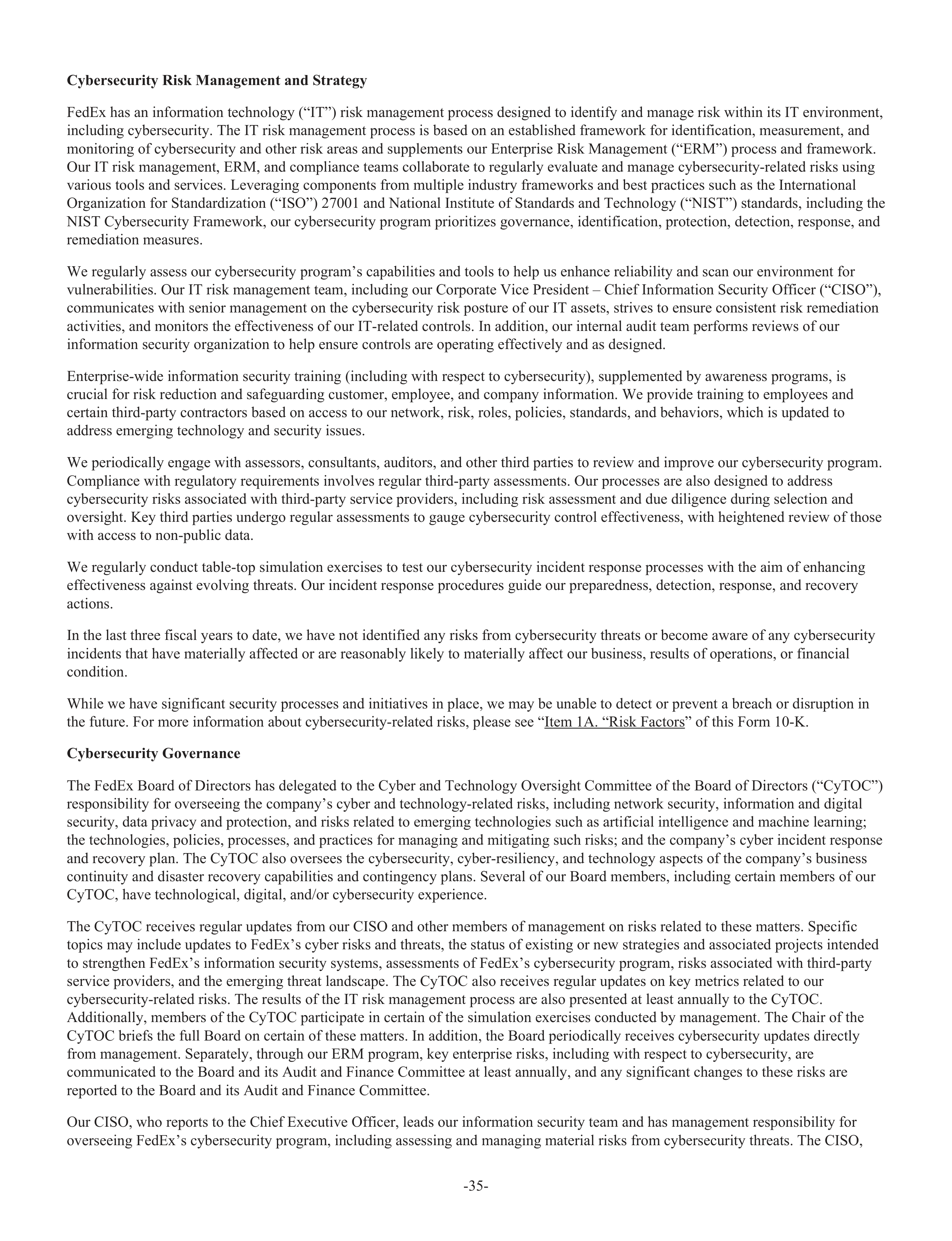 FedEx Annual Report — page 43