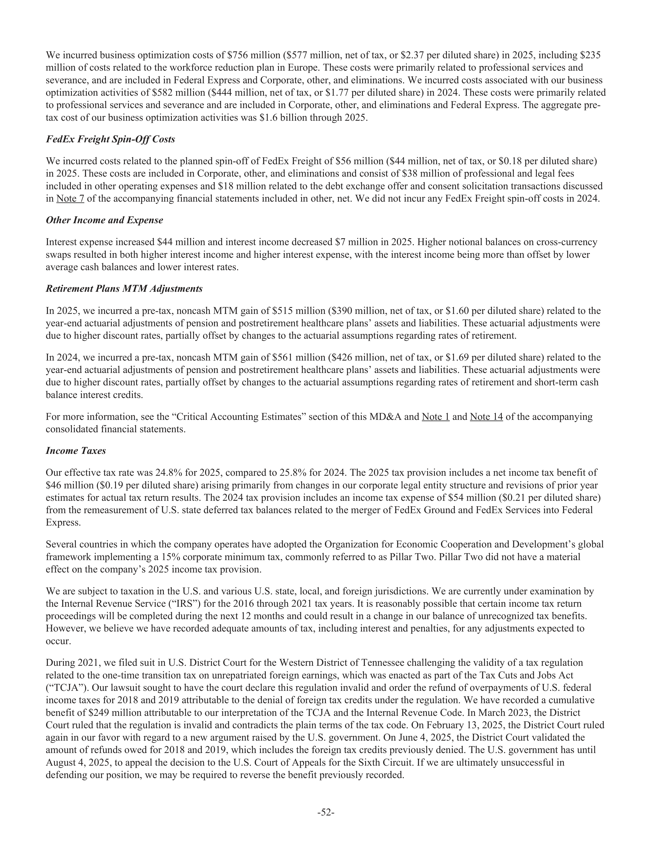 FedEx Annual Report — page 60