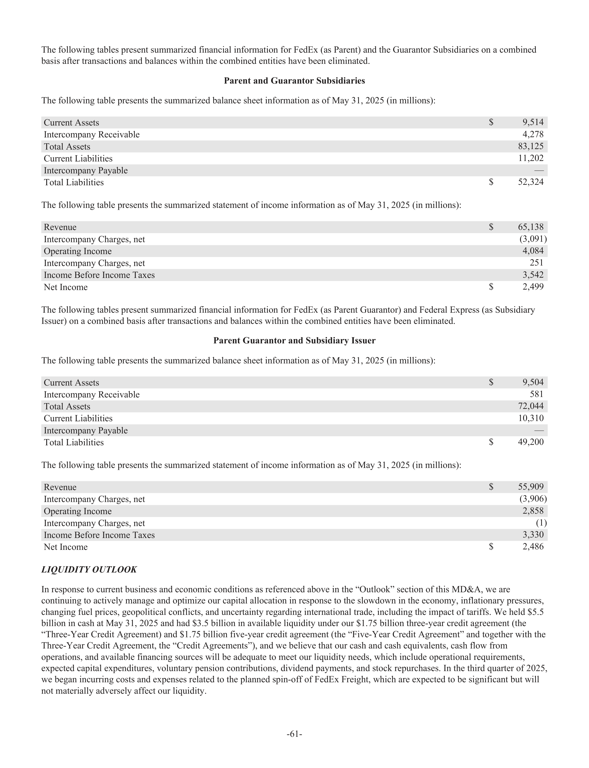 FedEx Annual Report — page 69