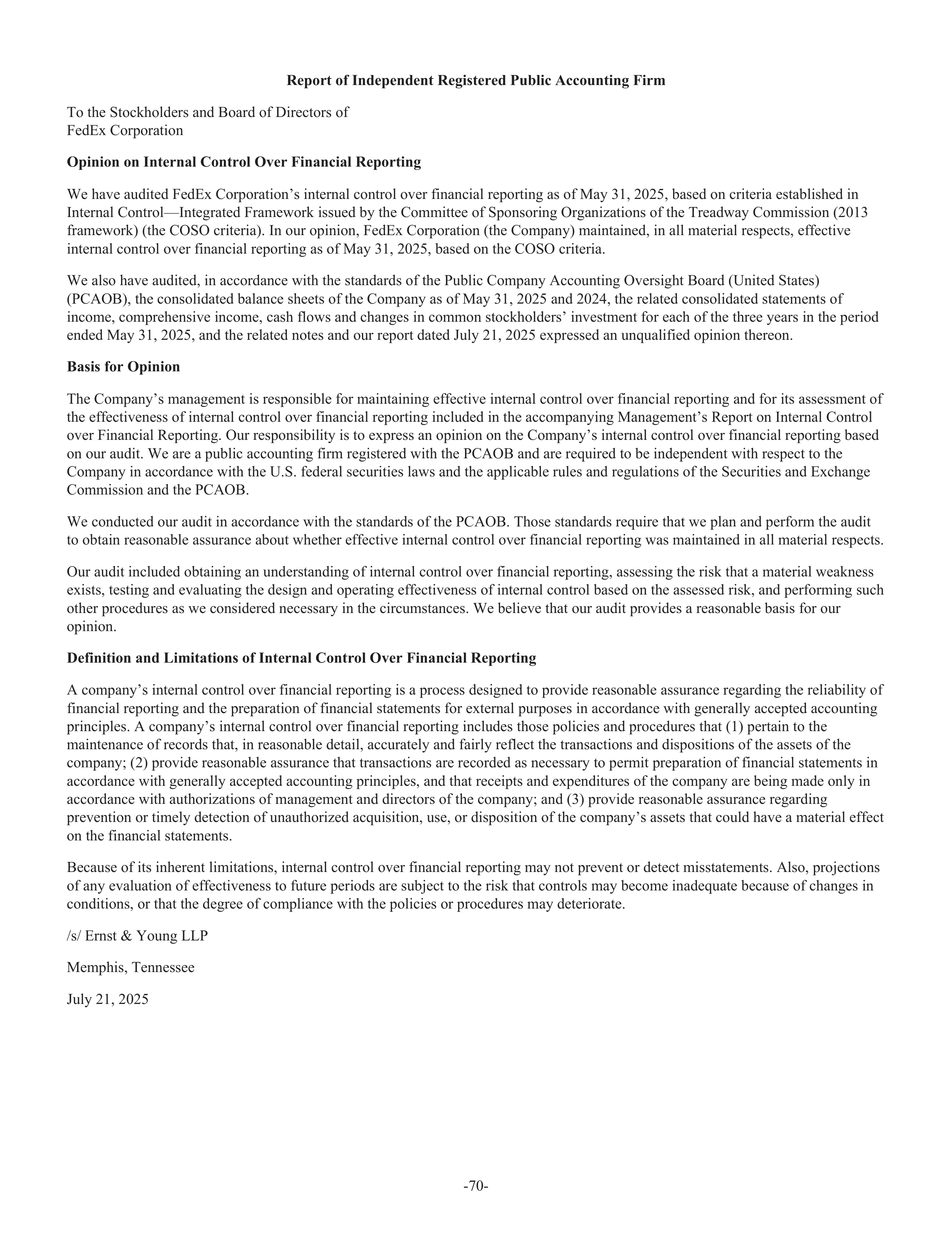 FedEx Annual Report — page 78