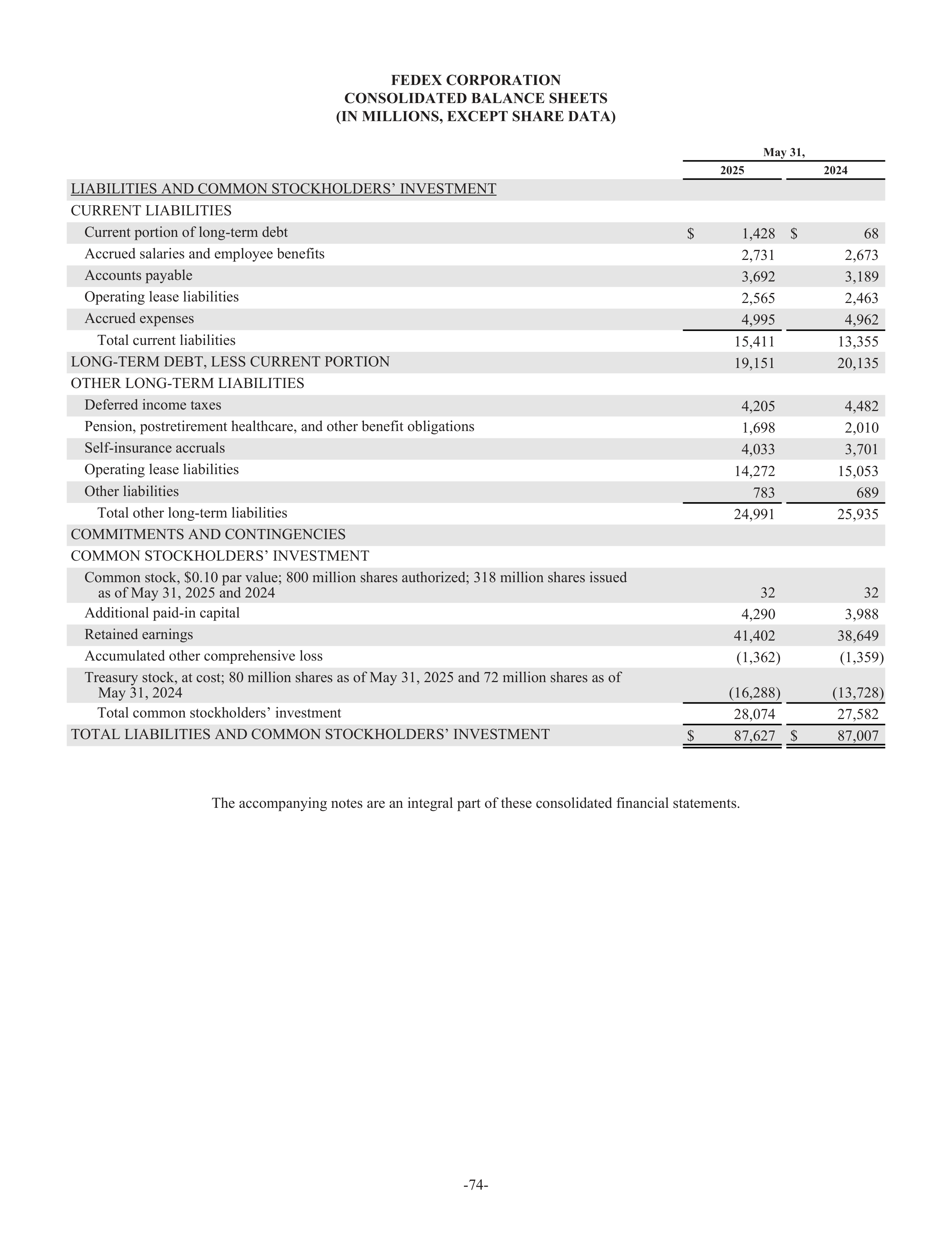 FedEx Annual Report — page 82
