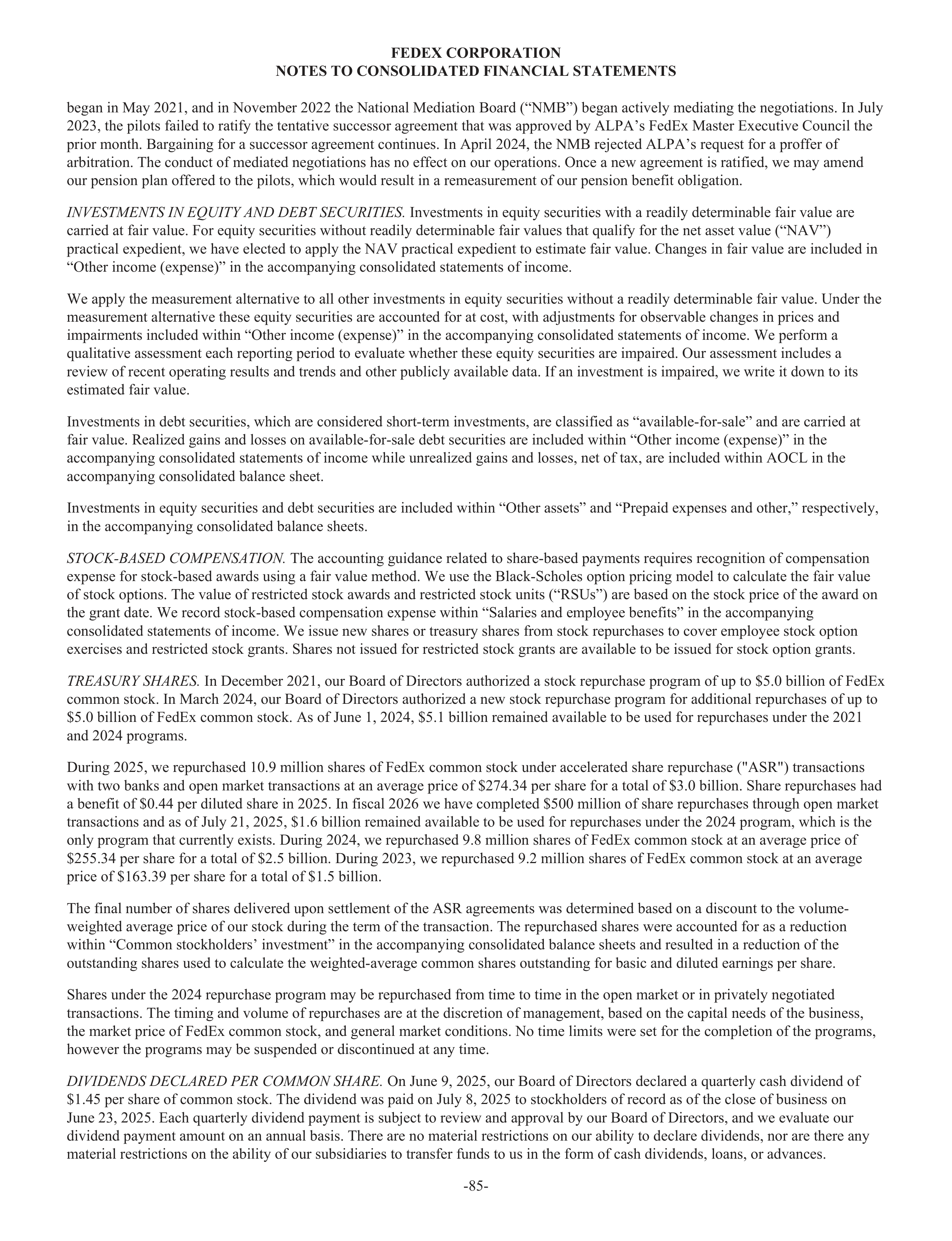 FedEx Annual Report — page 93