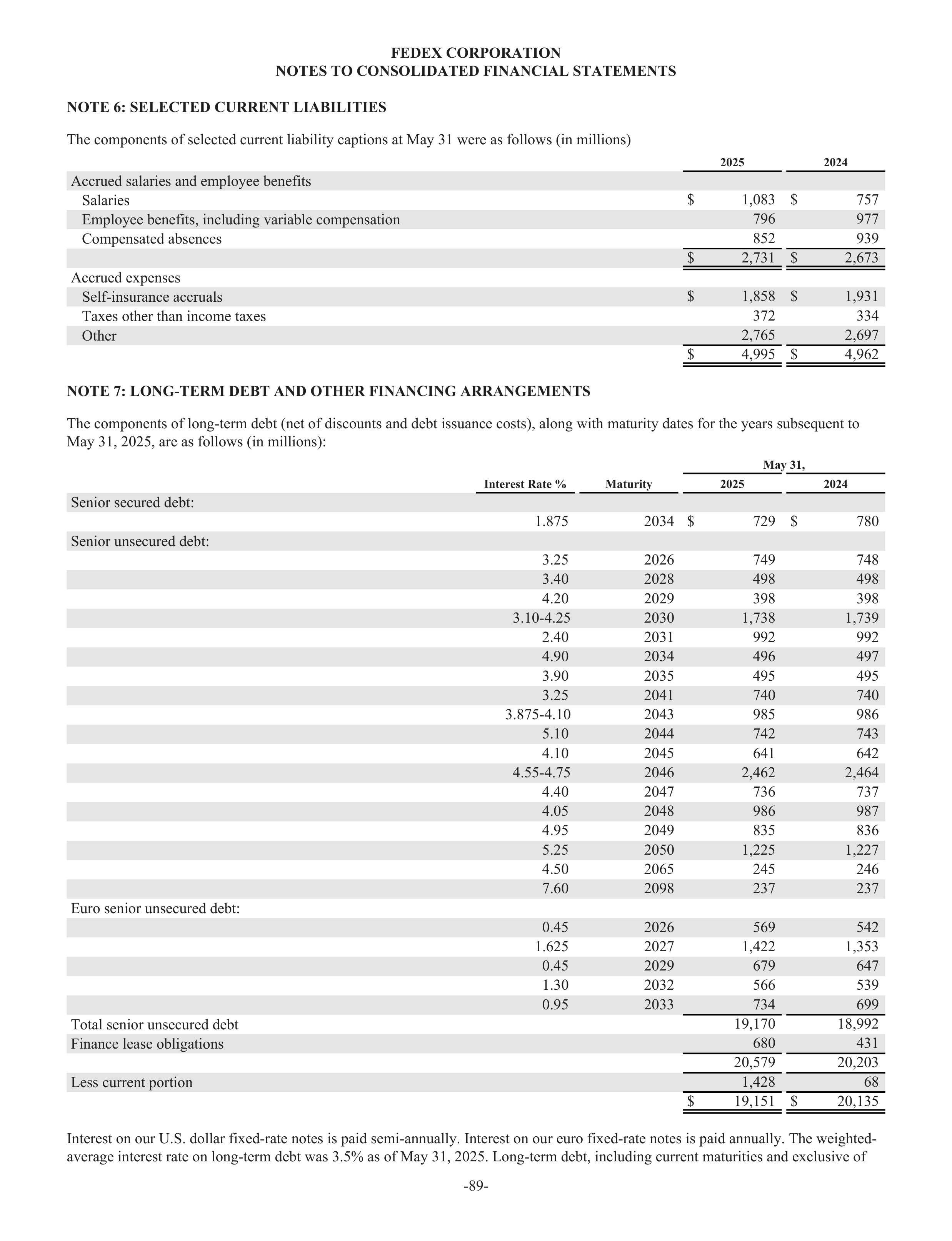 FedEx Annual Report — page 97