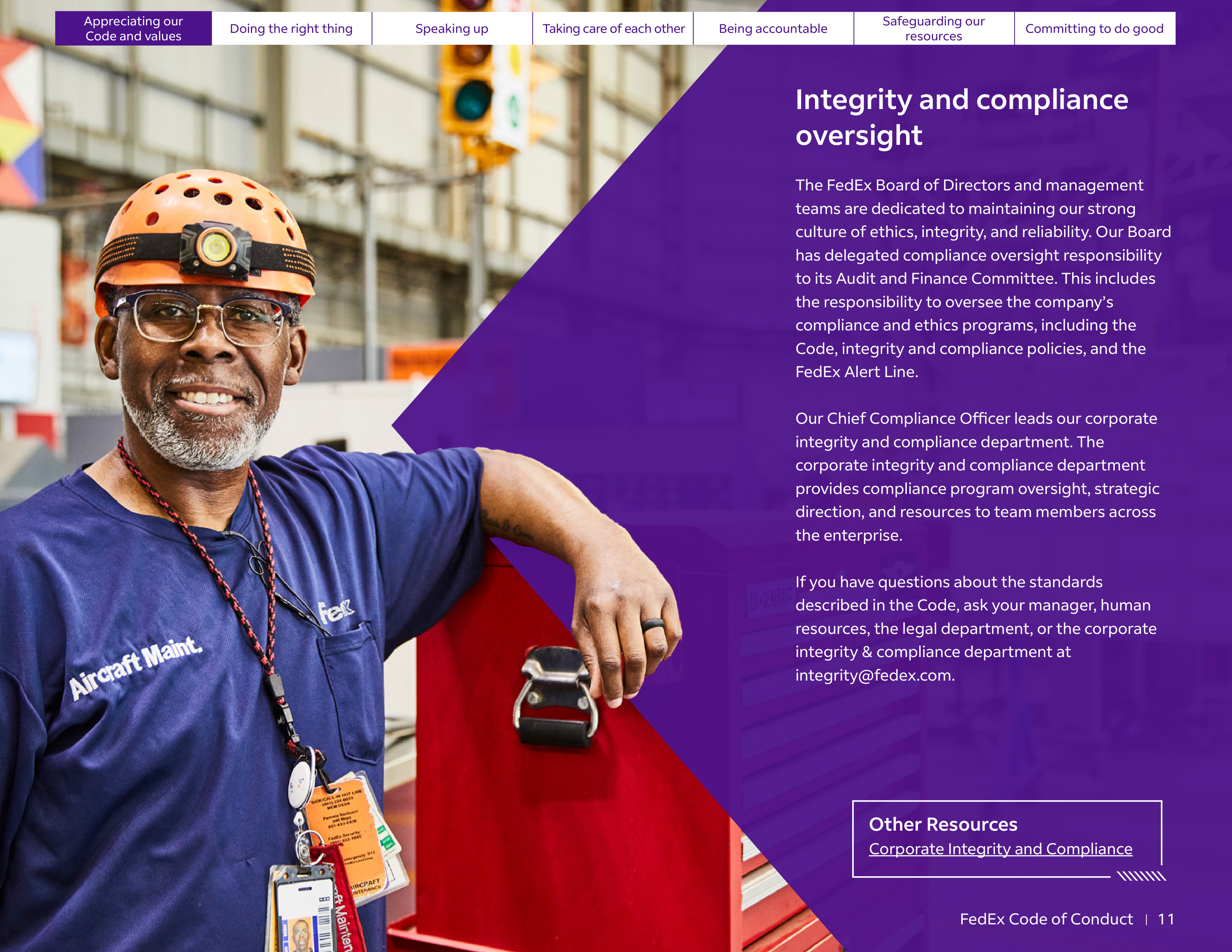 FedEx Code of Conduct Handbook — page 11