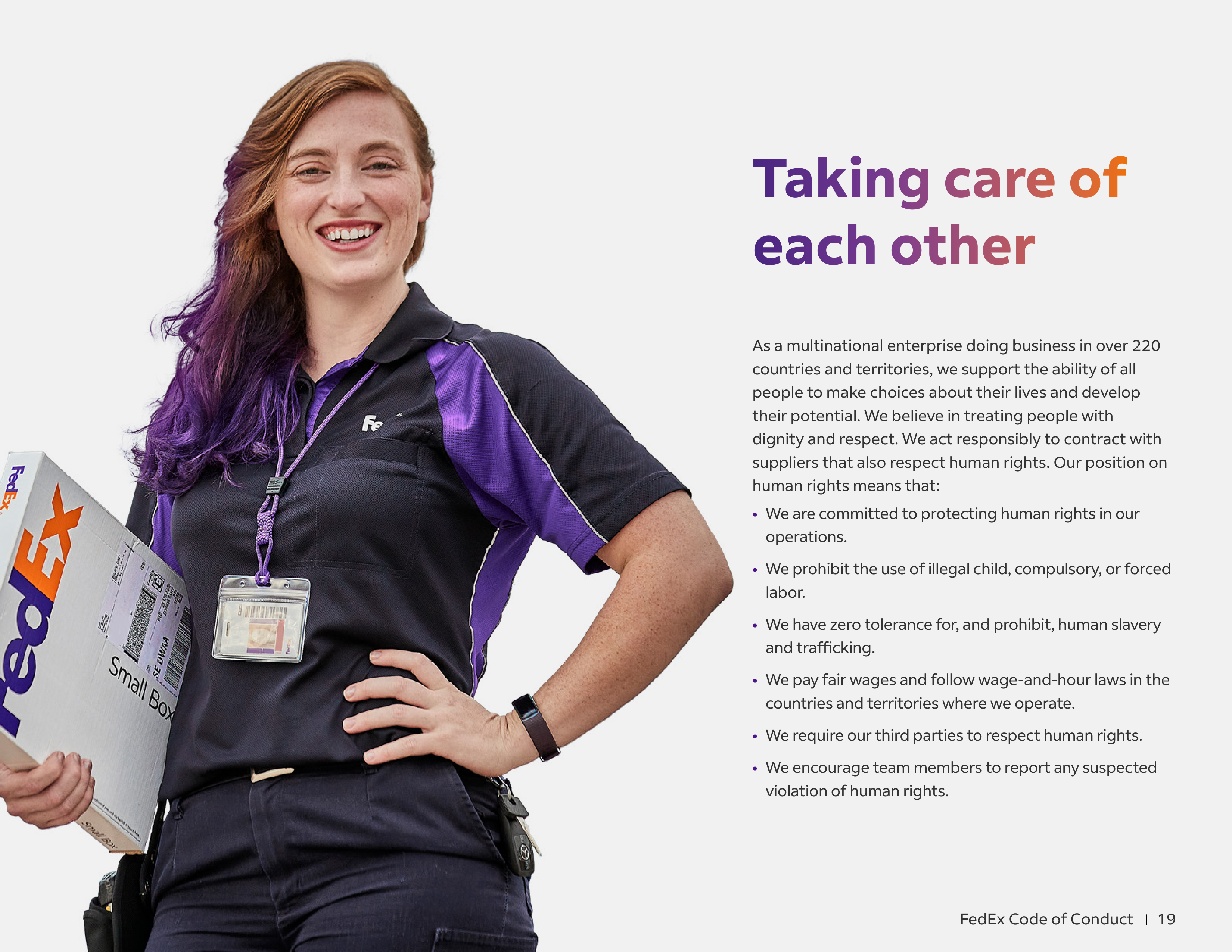 FedEx Code of Conduct Handbook — page 19
