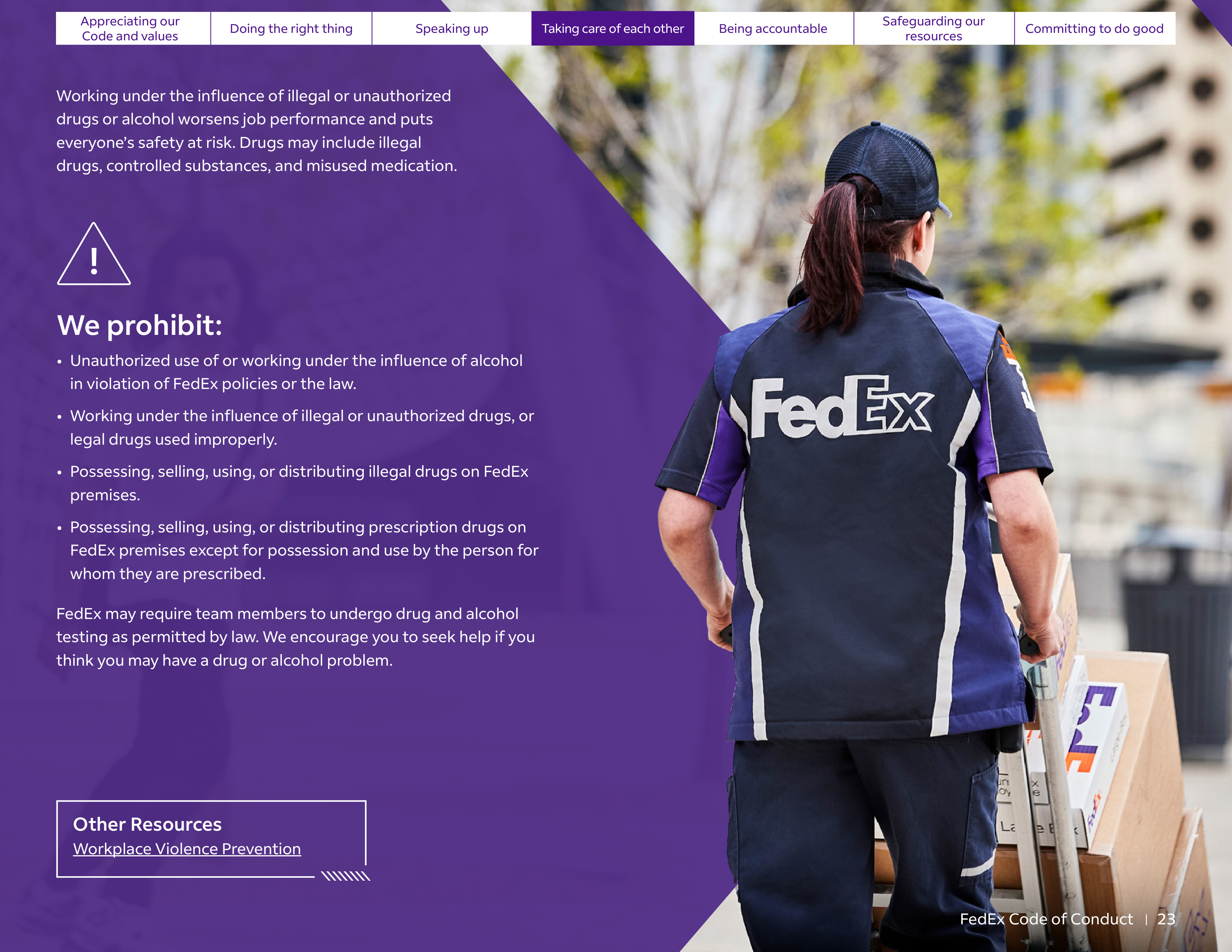 FedEx Code of Conduct Handbook — page 23