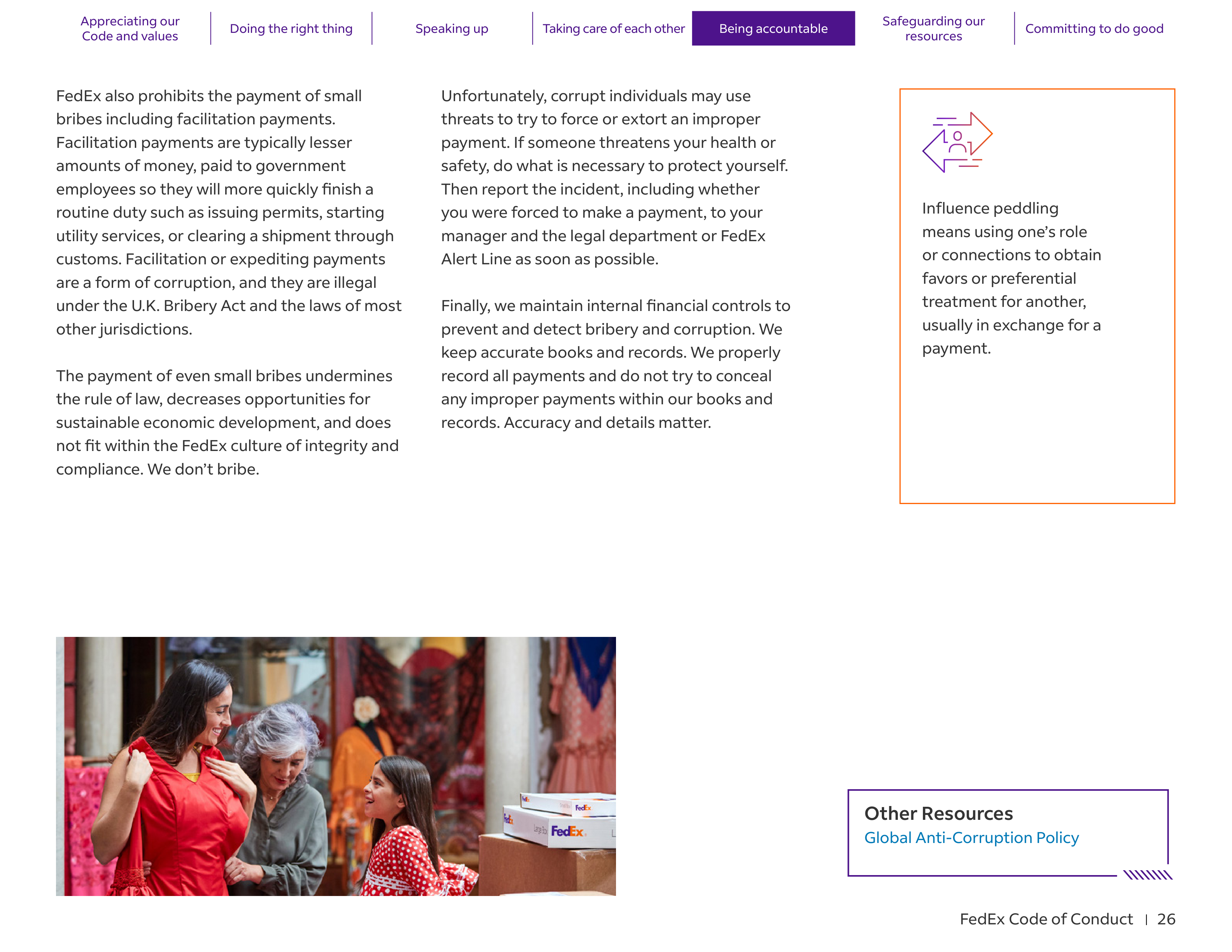 FedEx Code of Conduct Handbook — page 26
