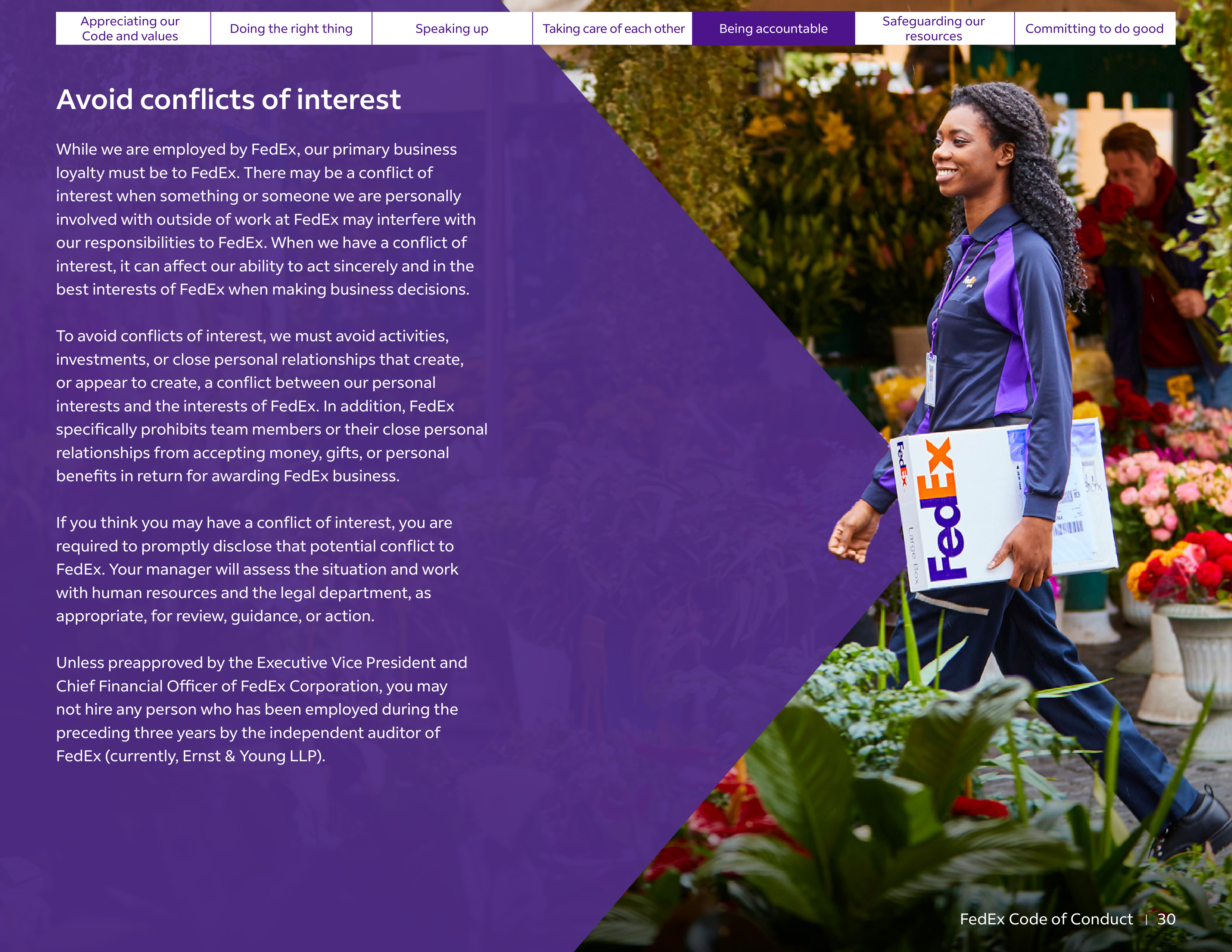 FedEx Code of Conduct Handbook — page 30