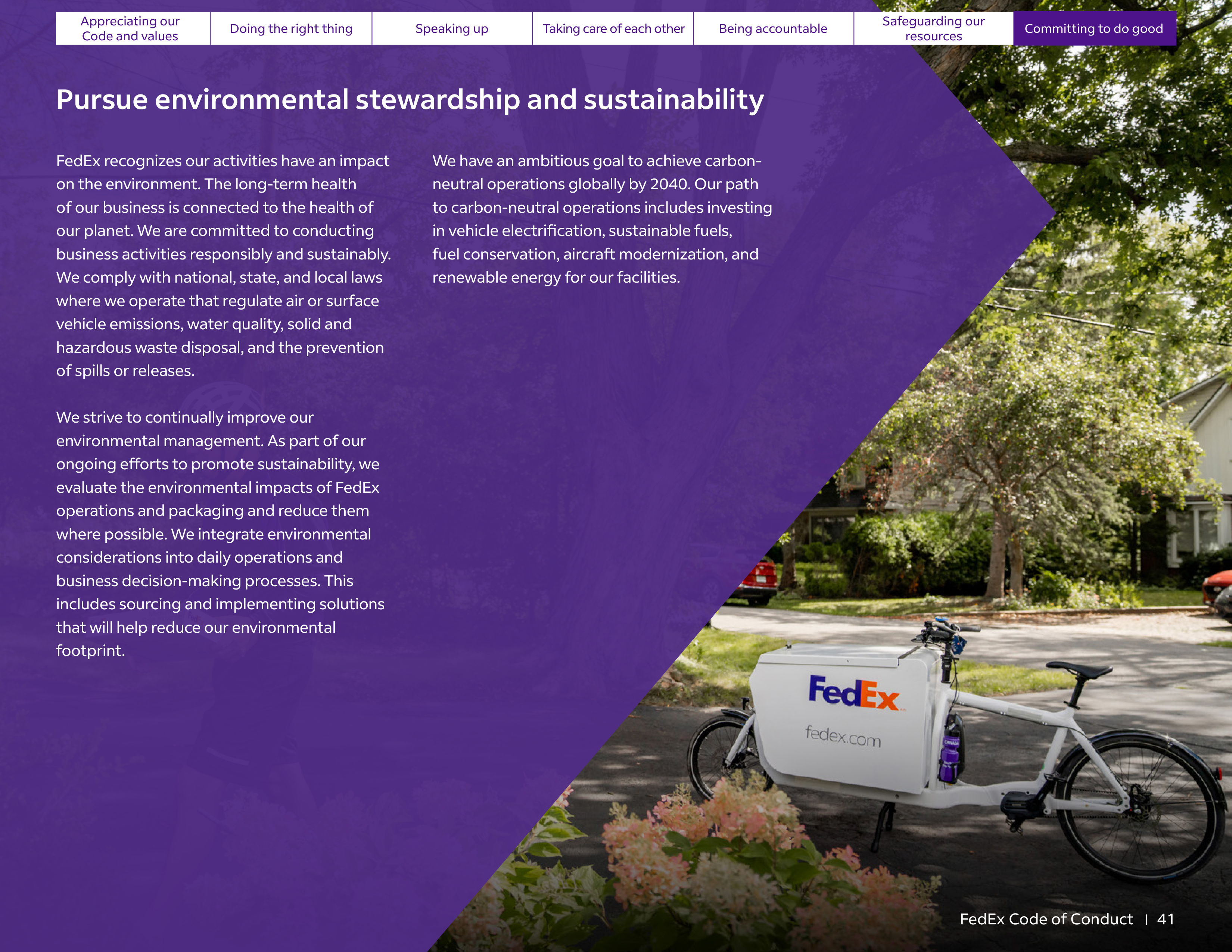 FedEx Code of Conduct Handbook — page 41