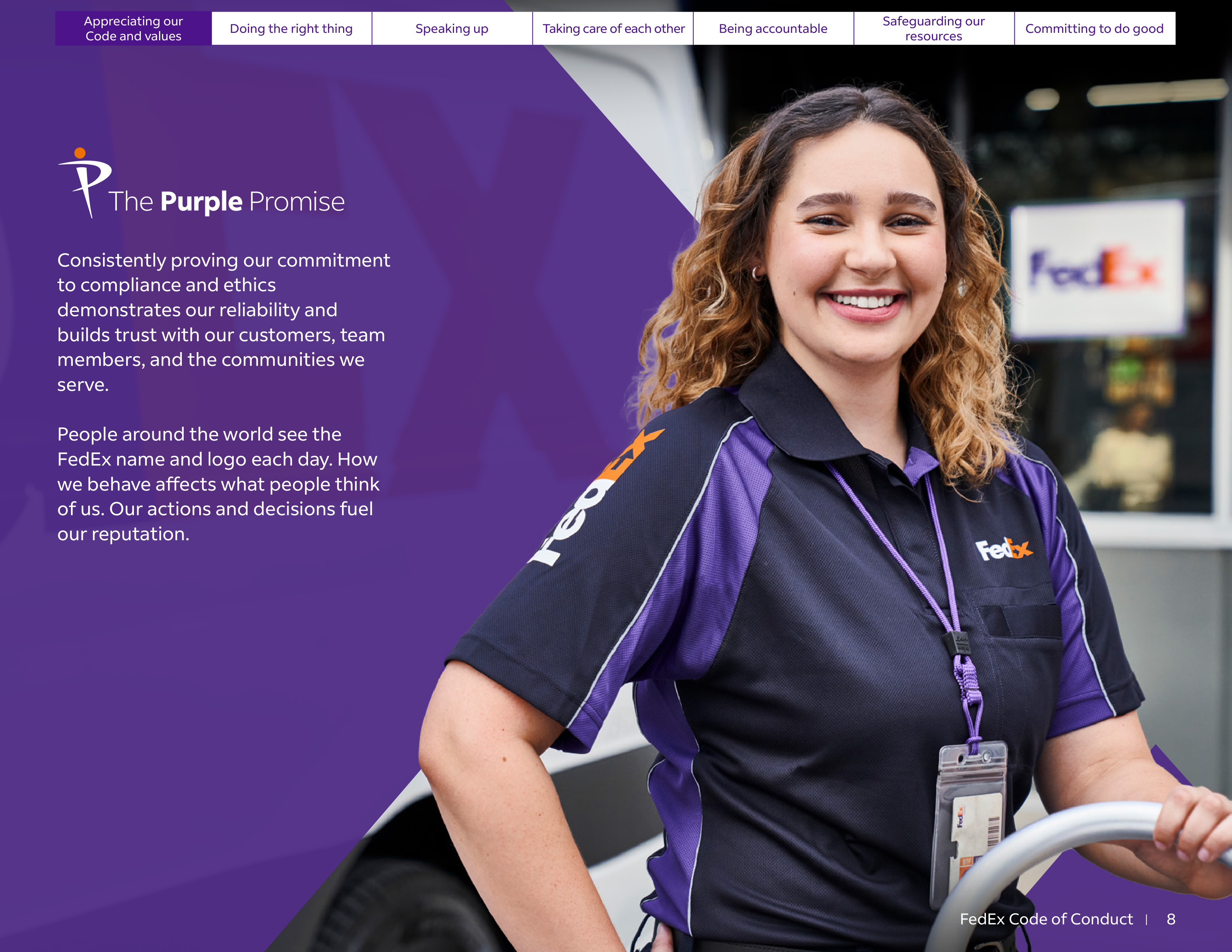 FedEx Code of Conduct Handbook — page 8