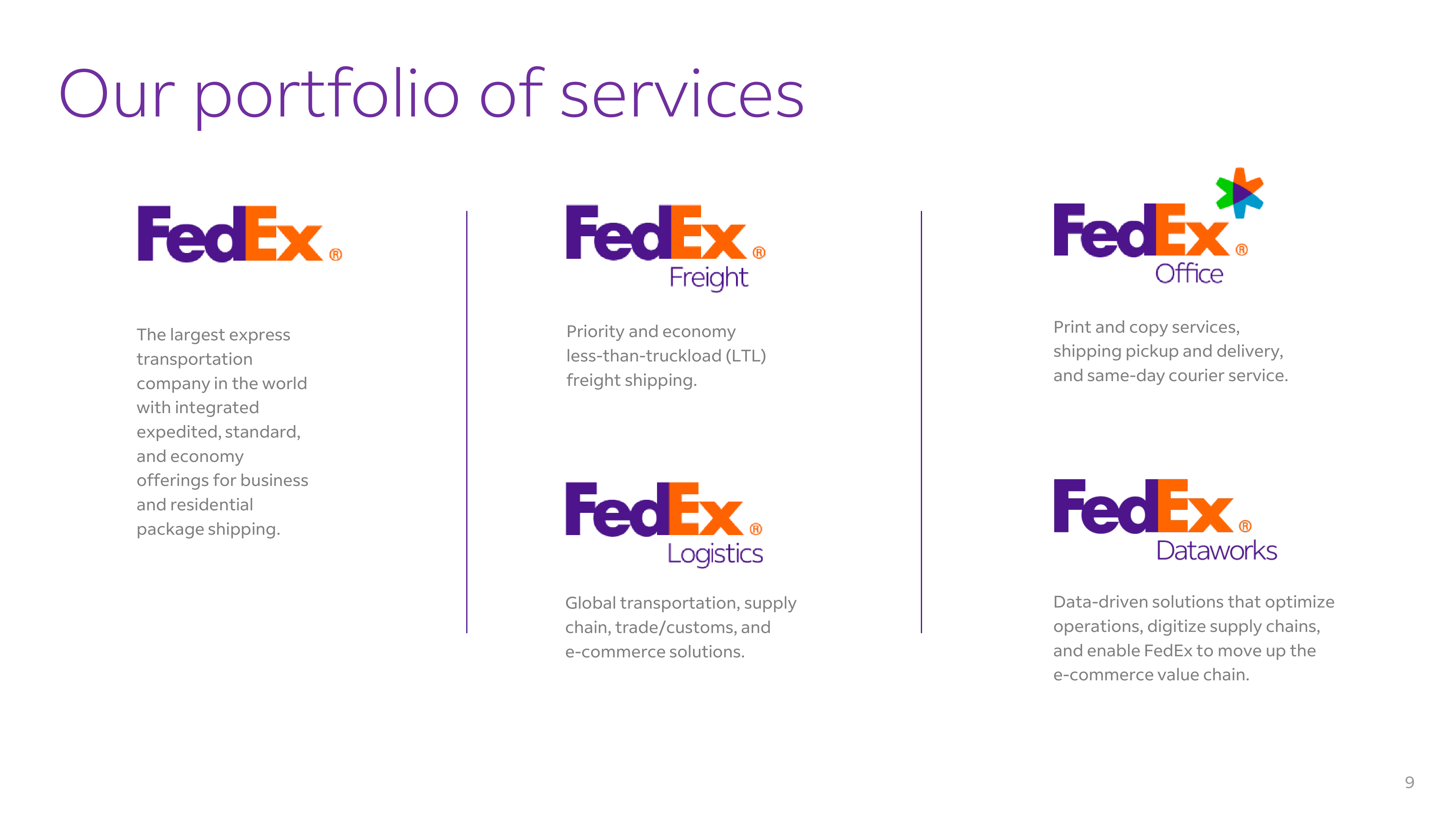 FedEx Corporate Overview Brochure — page 9