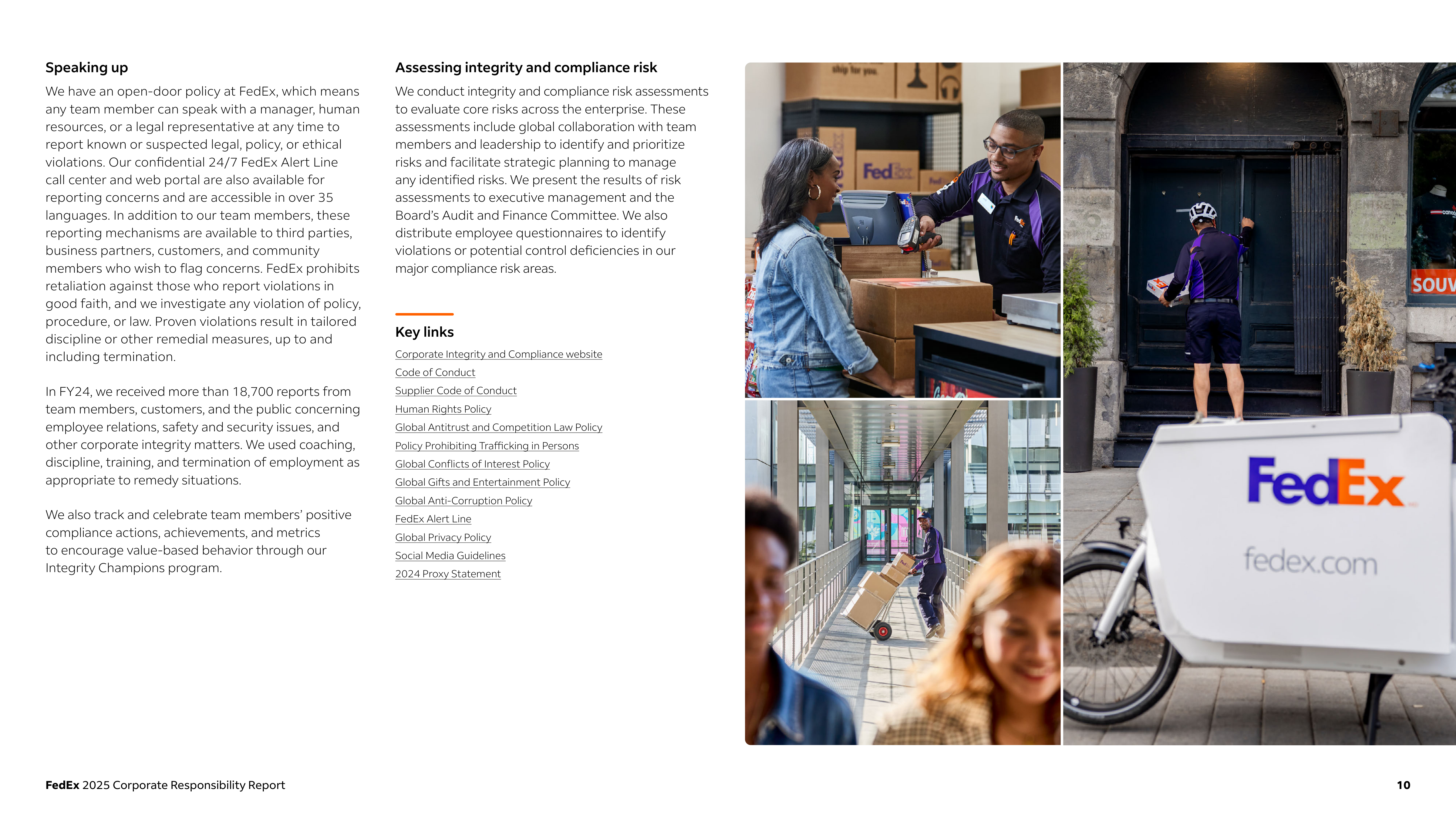 FedEx Corporate Responsibility Report — page 10