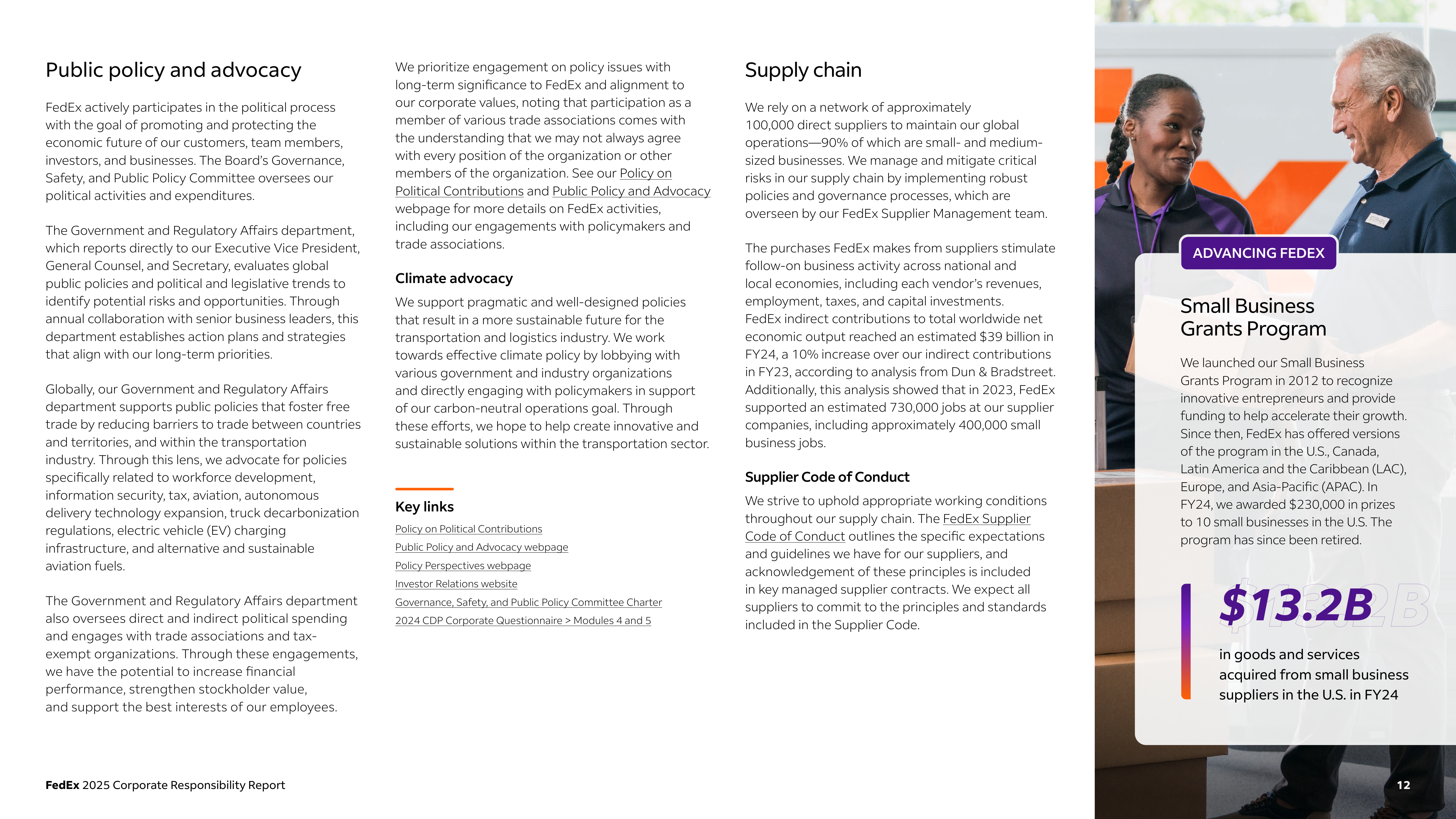 FedEx Corporate Responsibility Report — page 12