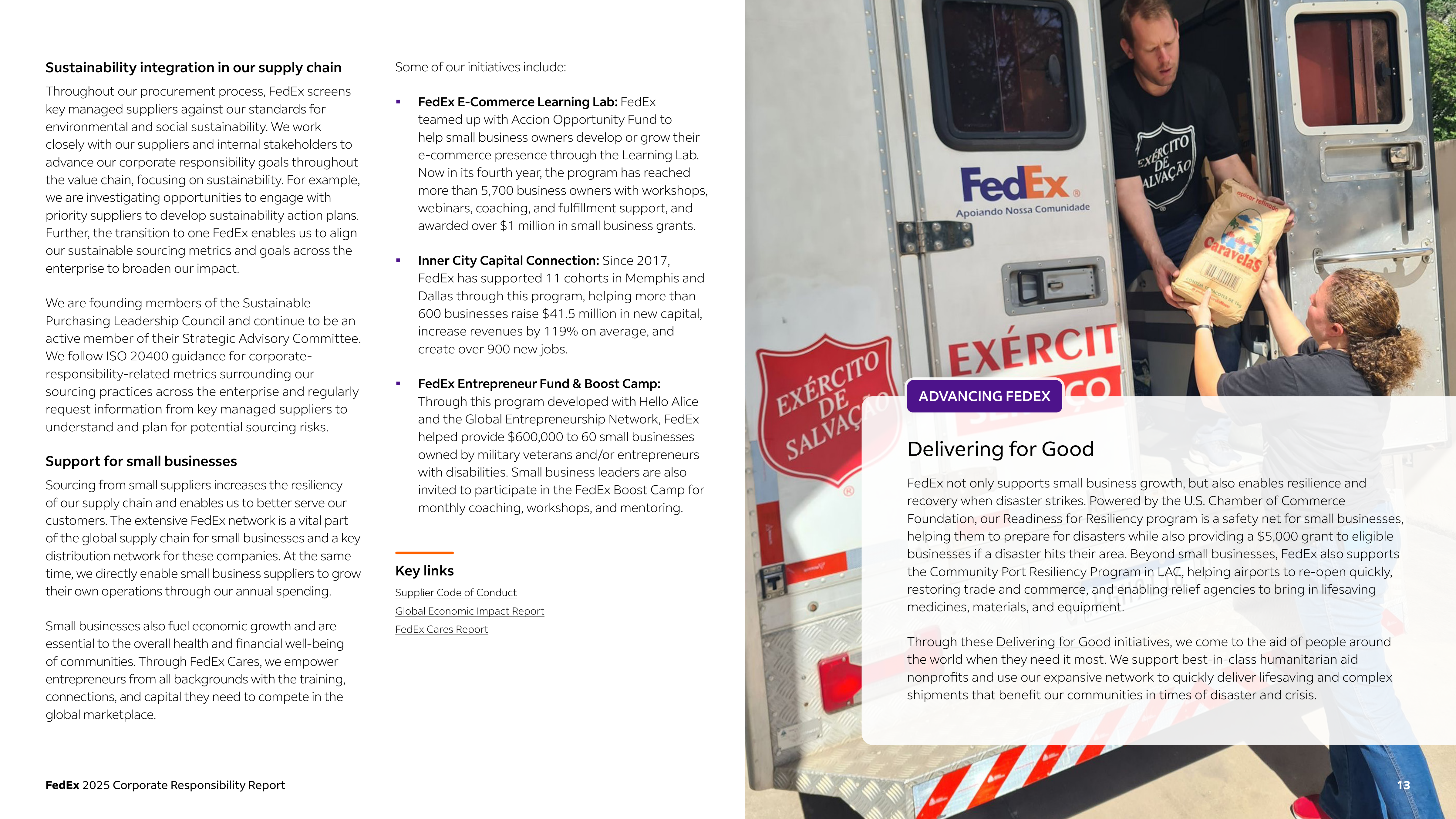 FedEx Corporate Responsibility Report — page 13