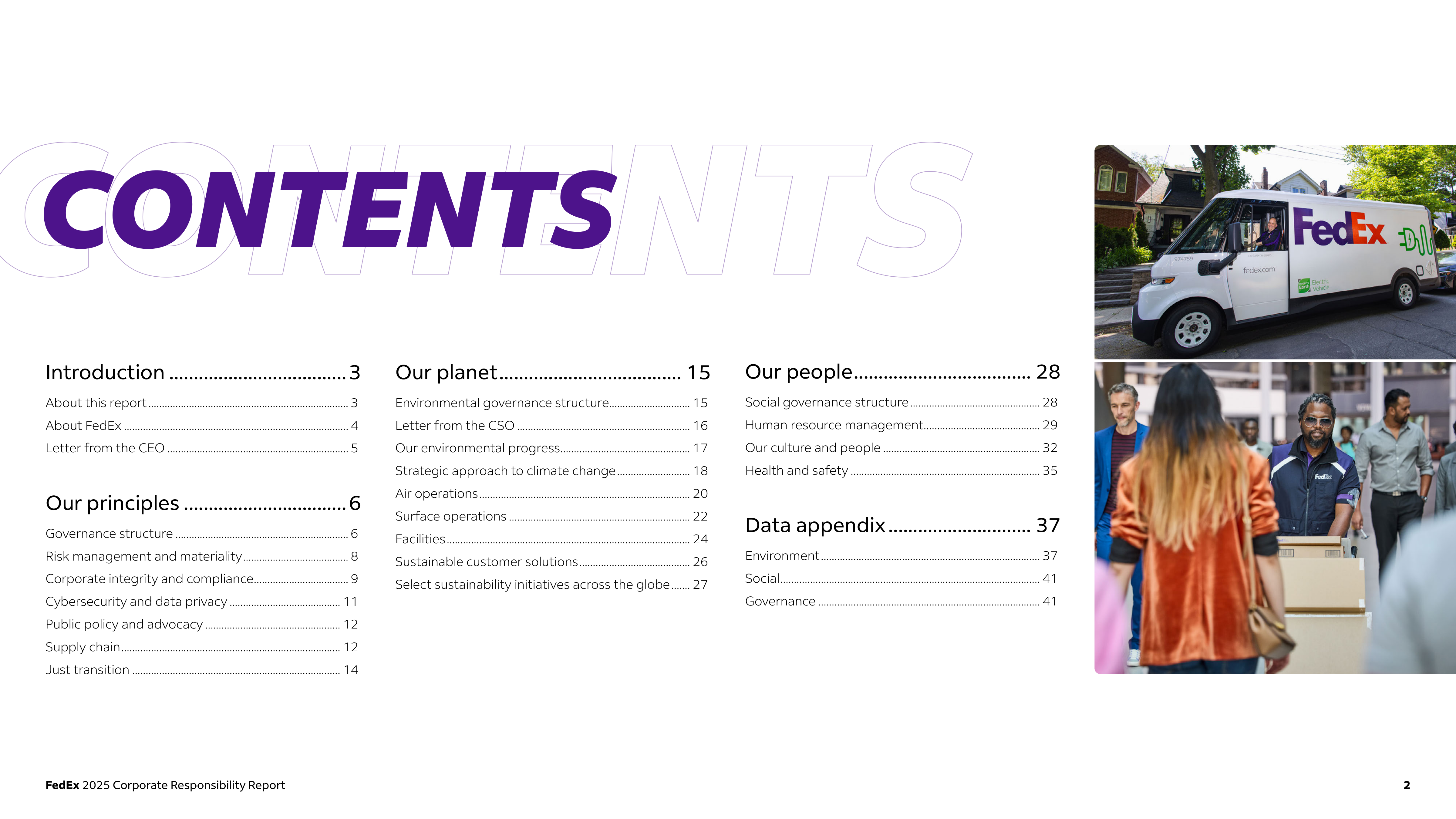 FedEx Corporate Responsibility Report — page 2