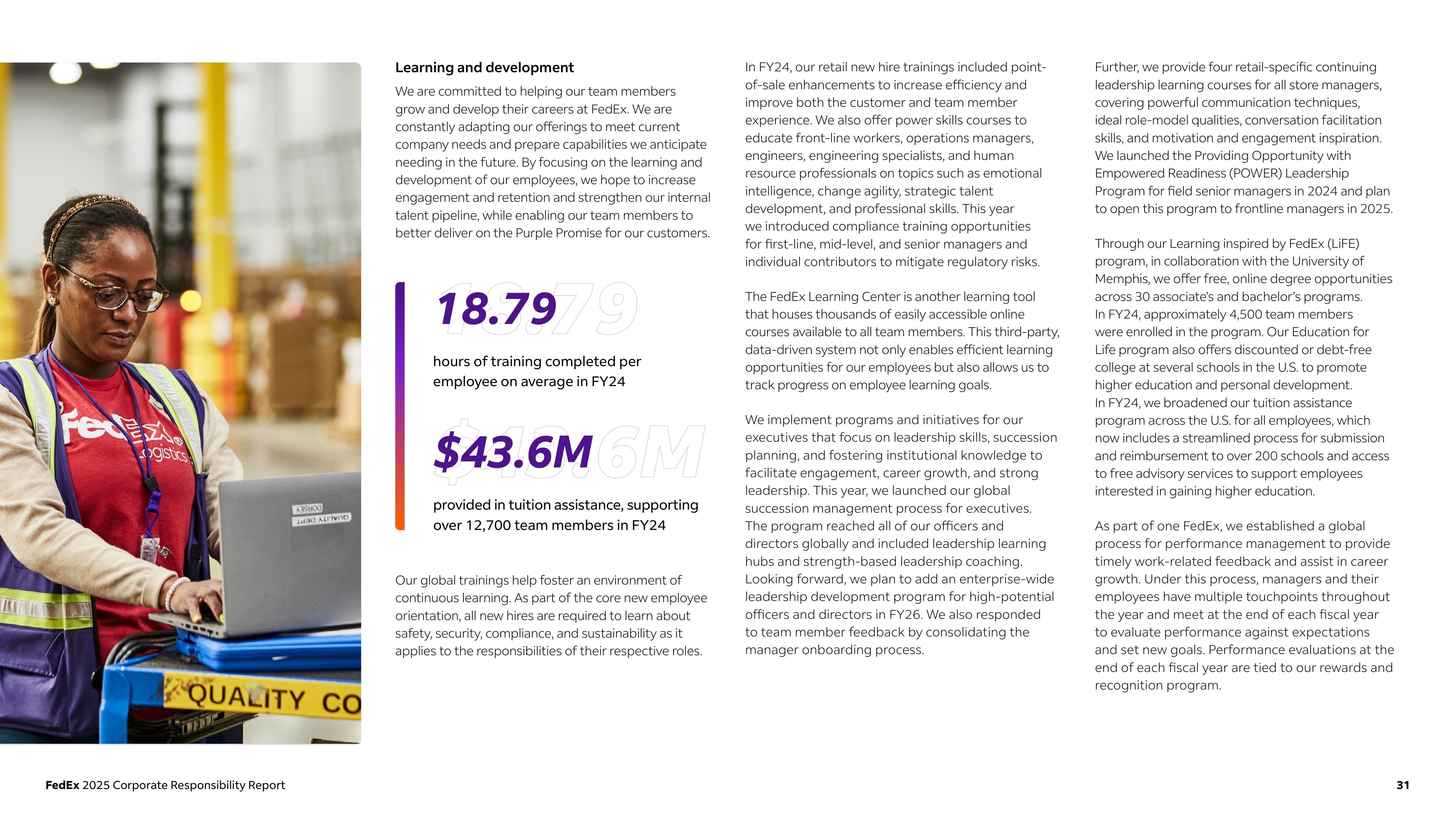 FedEx Corporate Responsibility Report — page 31