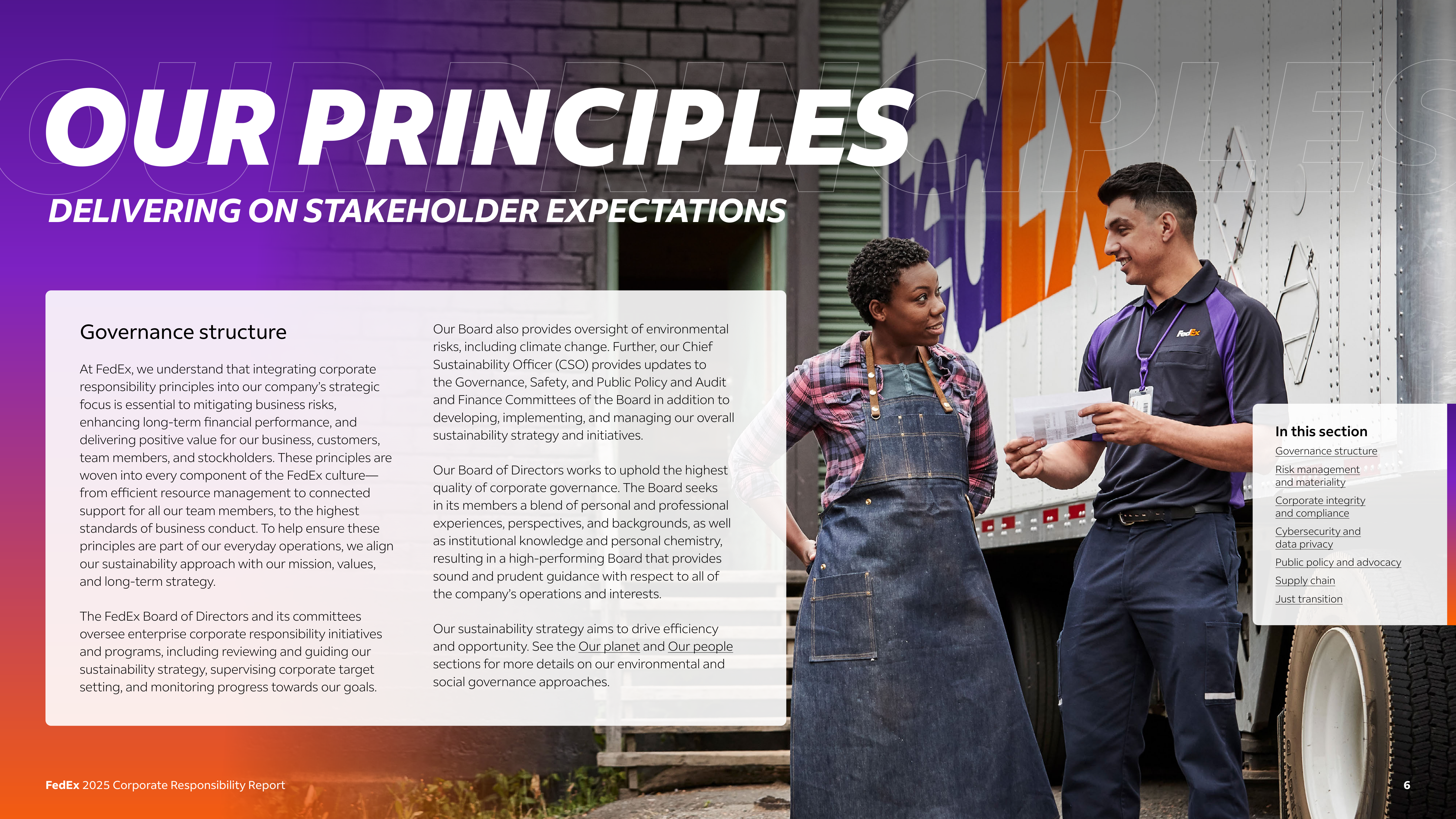 FedEx Corporate Responsibility Report — page 6