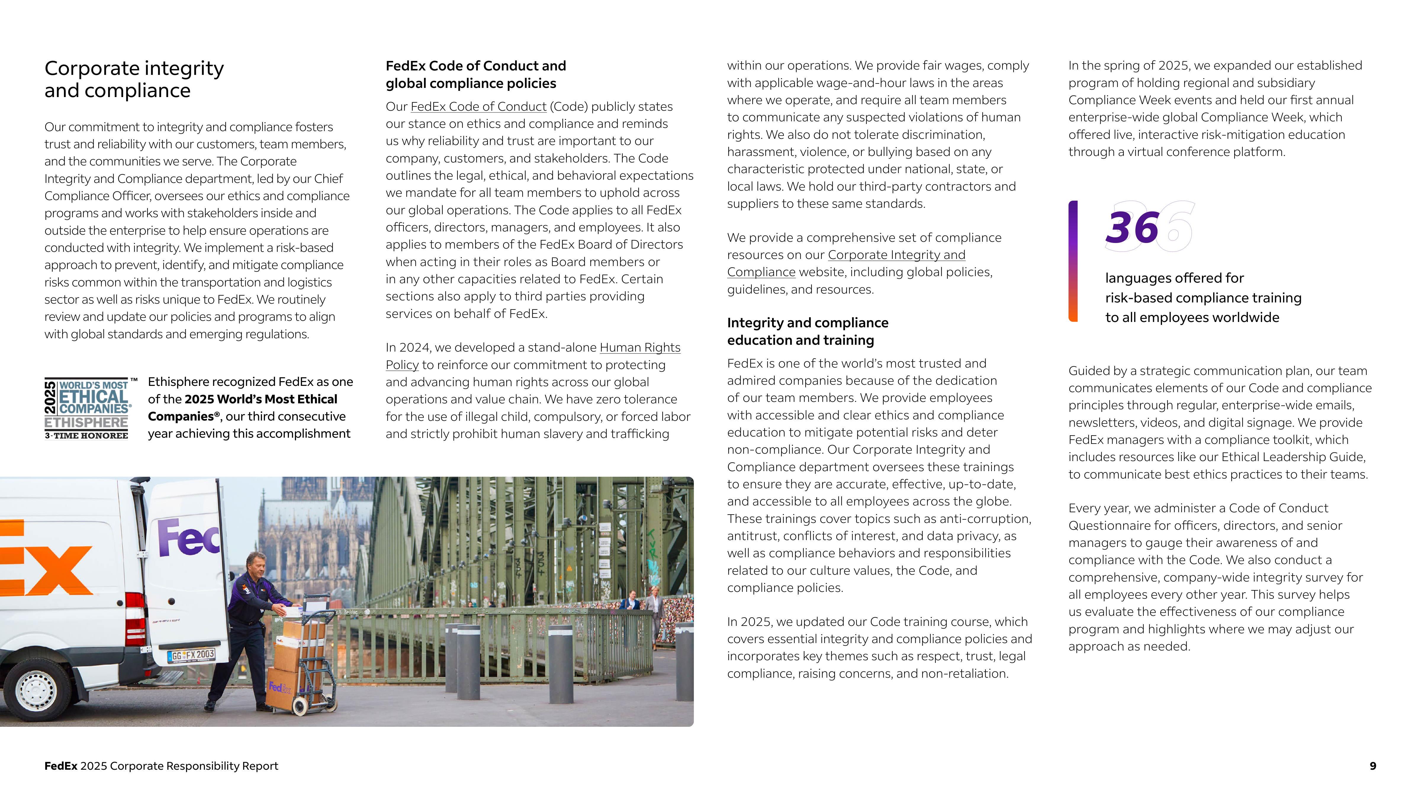 FedEx Corporate Responsibility Report — page 9