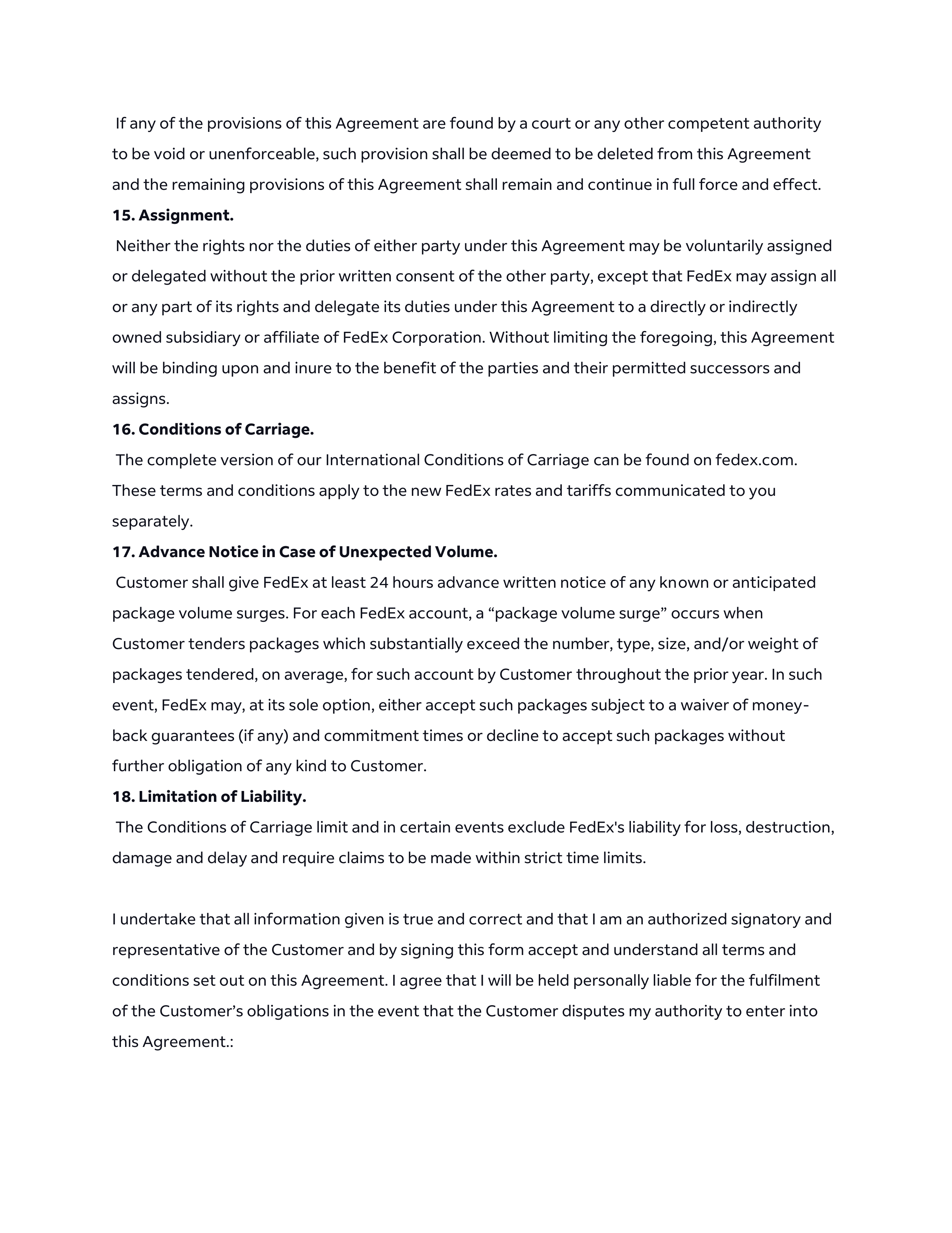 FedEx Express Transportation Service Agreement — page 5