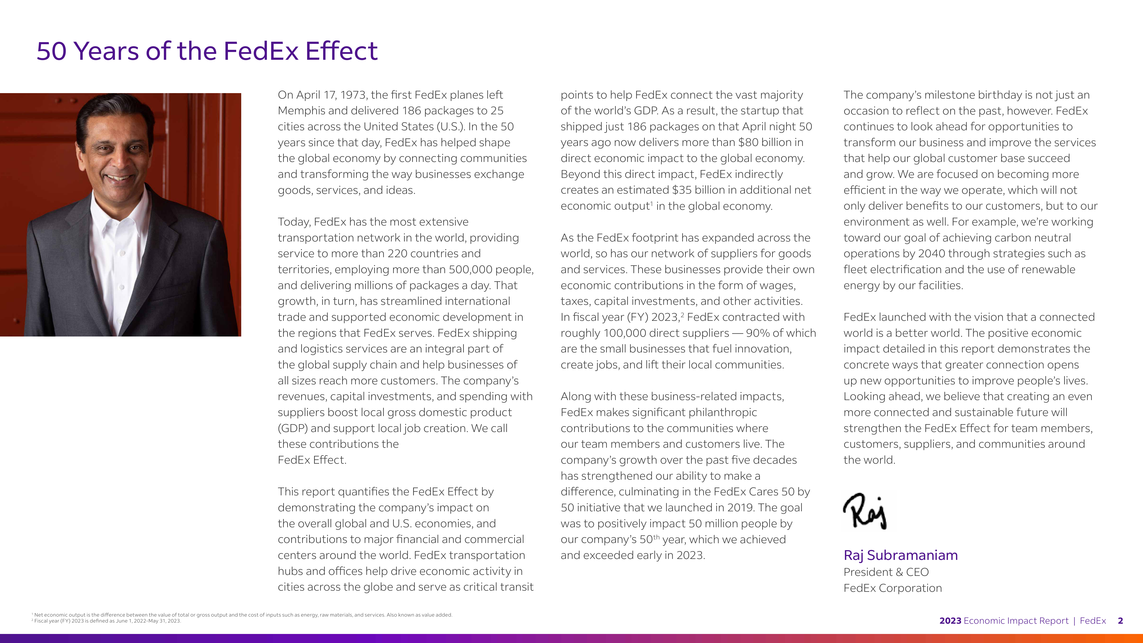 FedEx Global Economic Impact Report — page 2