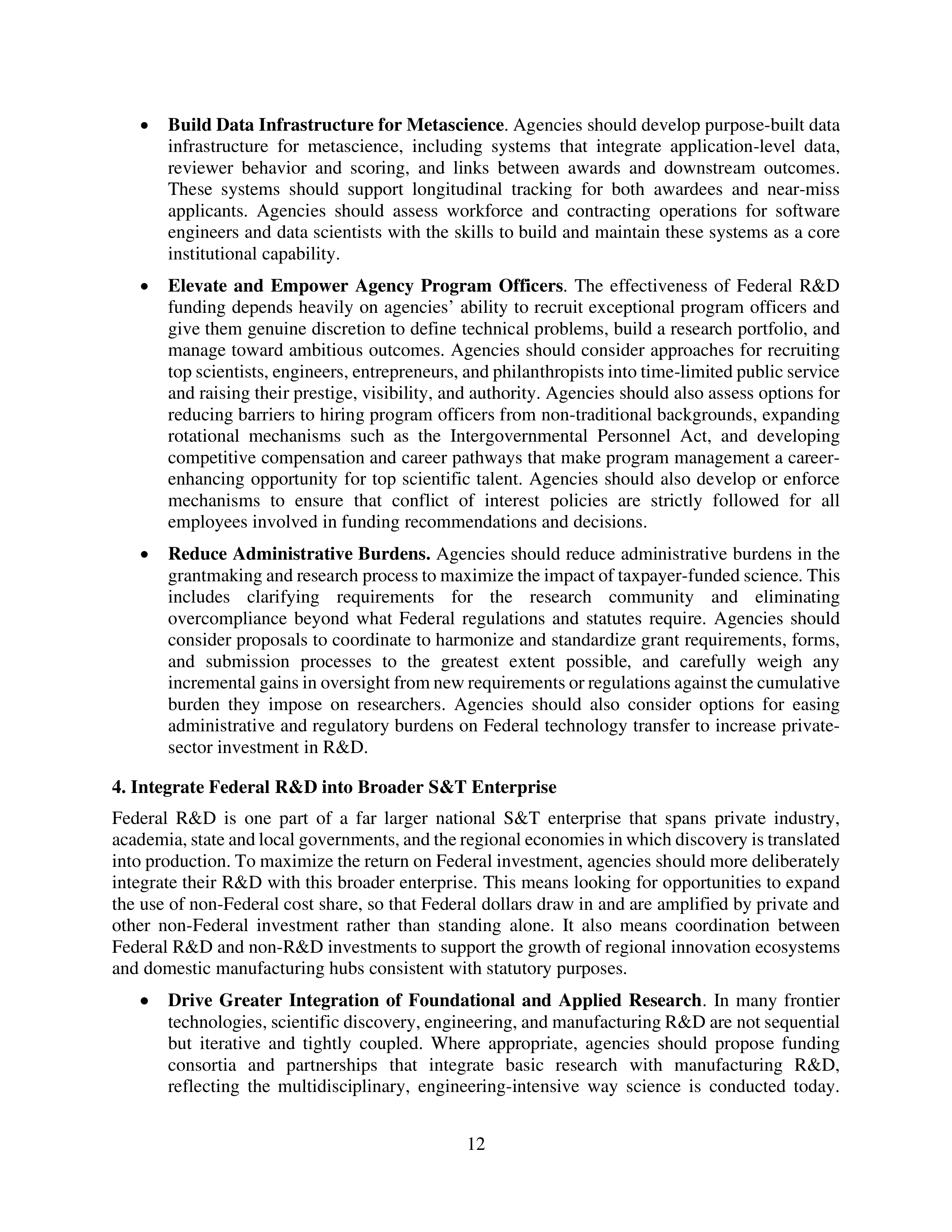 Federal Research and Development Budget Priorities Memo — page 12