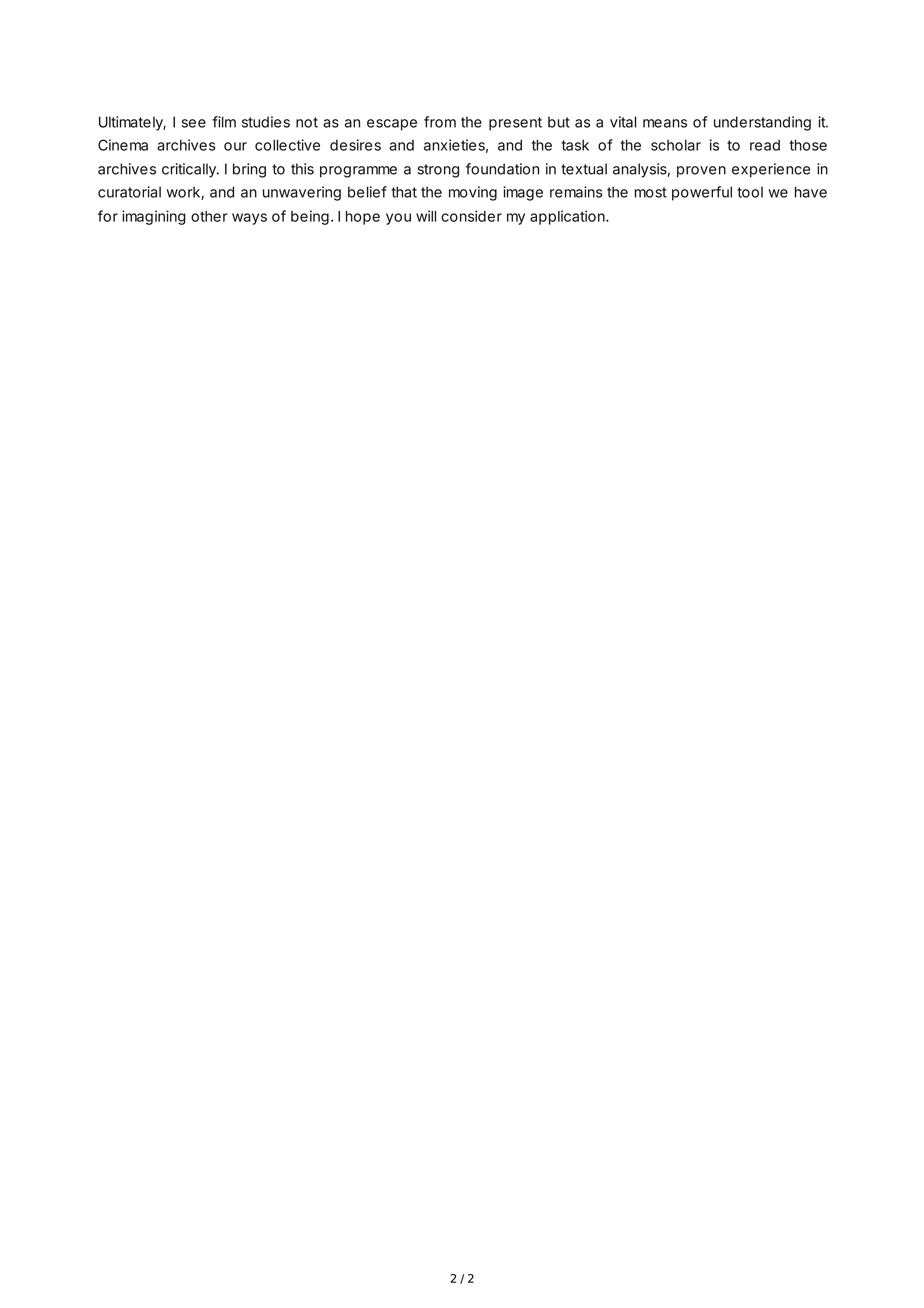 Film Studies Personal Statement — page 2