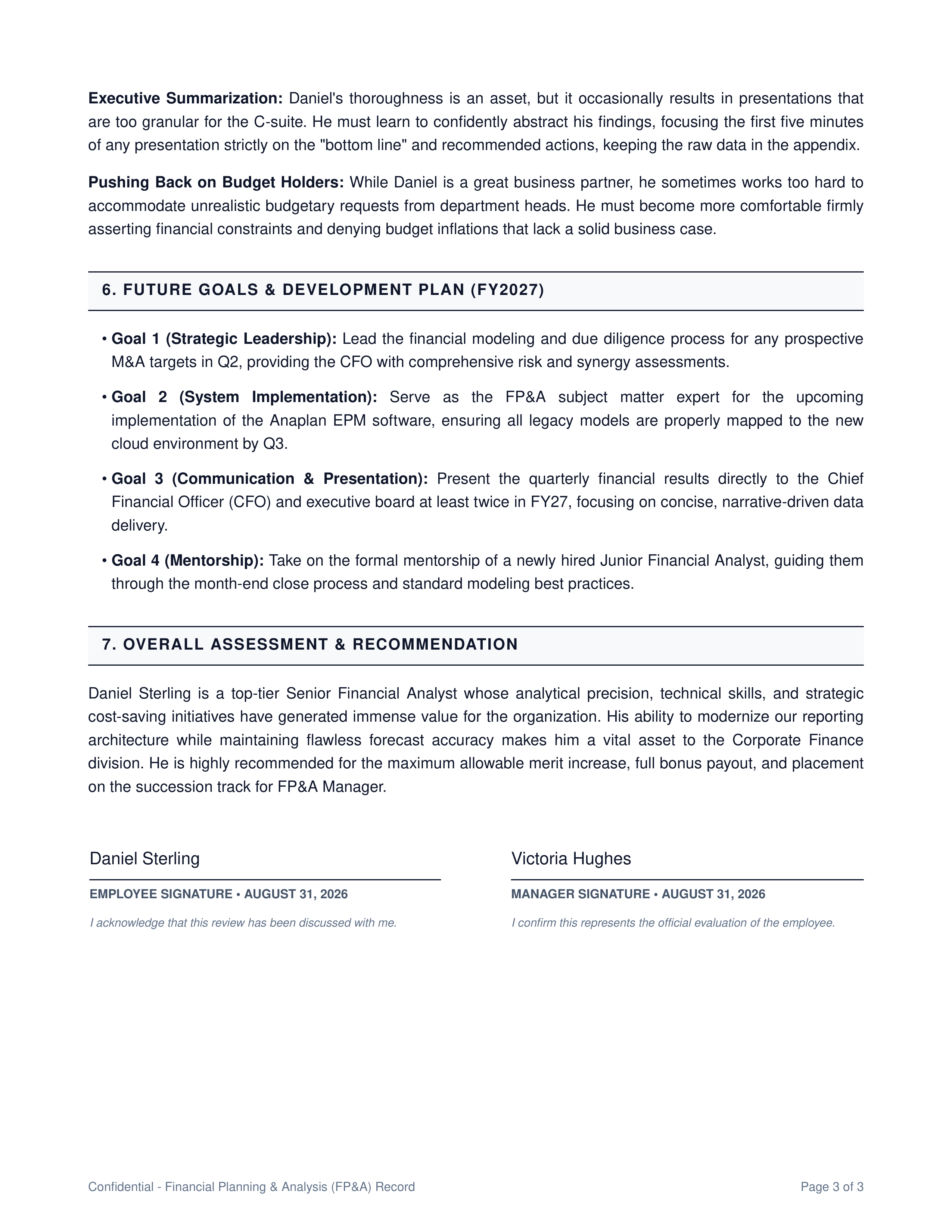 Financial Analyst Performance Review — page 3